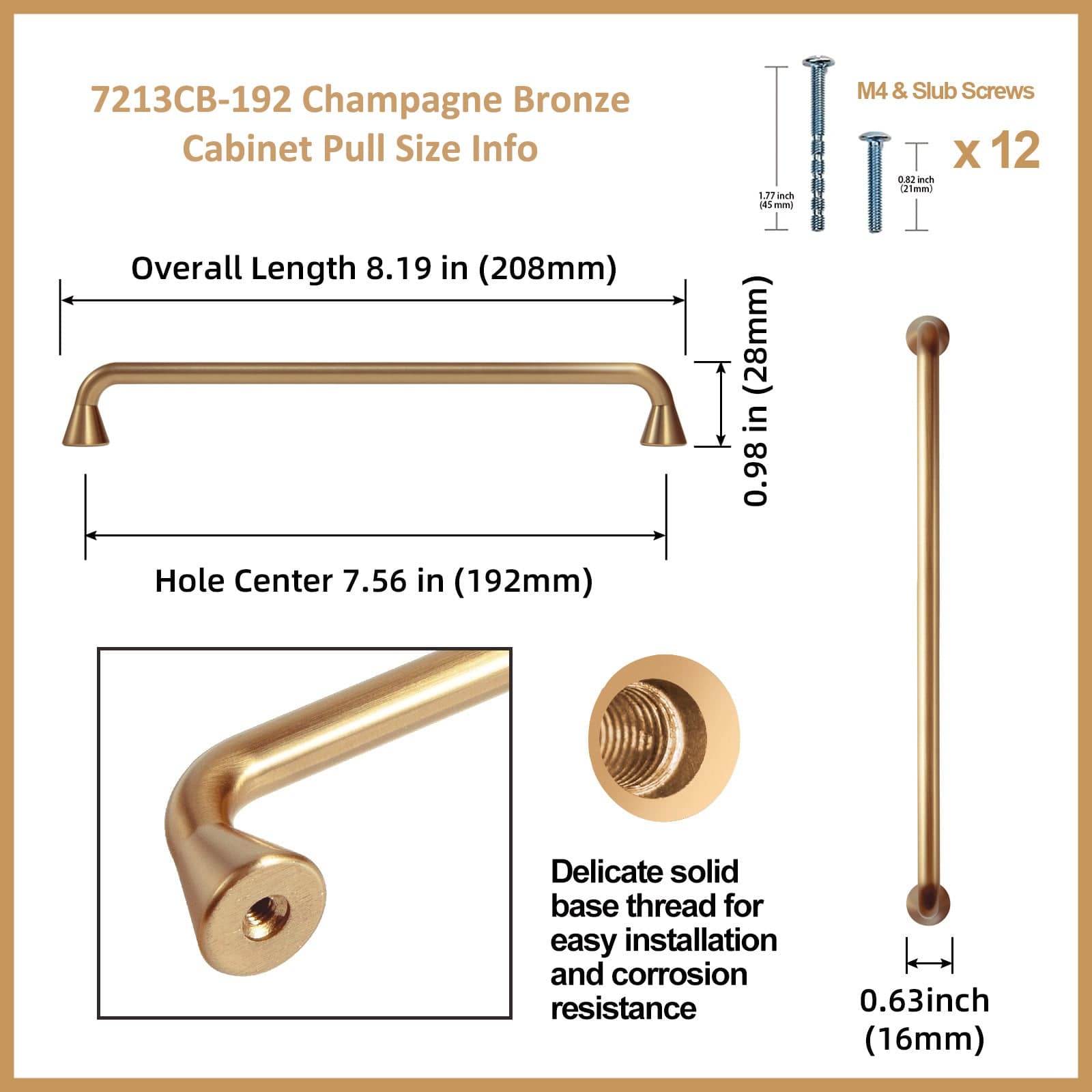 【Clearance Sale!】Champagne Brown Drawer Pulls Kitchen Cabinet Hardware Modern Dresser Furniture Handles