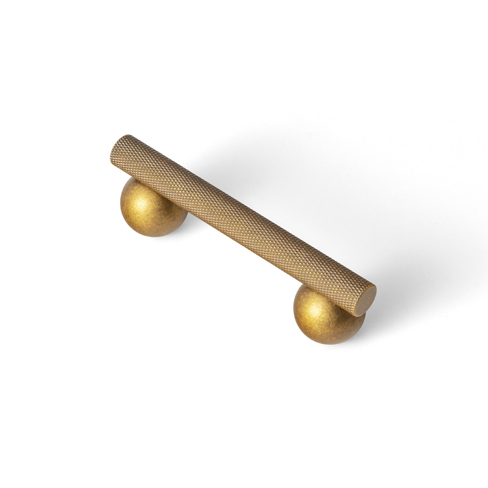 Knurled Metal Alloy Cabinet Pulls with Ball Base Retro Handles Antique Brass Hardware