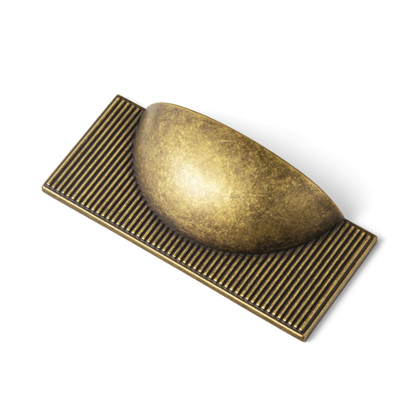 2.5'' Hole Center Striped Decorations Cabinet Handle Antique Brass Drawer Cup Pull