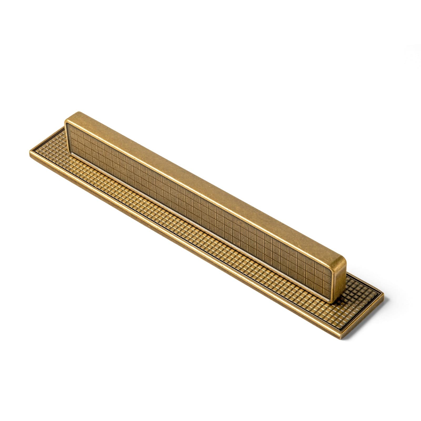 2 Pack Linear Architectural Cabinet Pull with Back Plate Textured Grid Cabinet Hardware