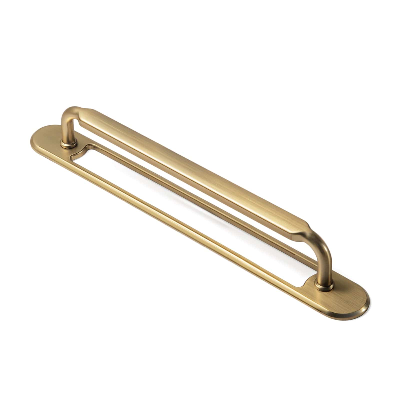2 Pack Antique Brass Cabinet Pulls with Back Plate Zinc Alloy Drawer Handle with Long Back Plate