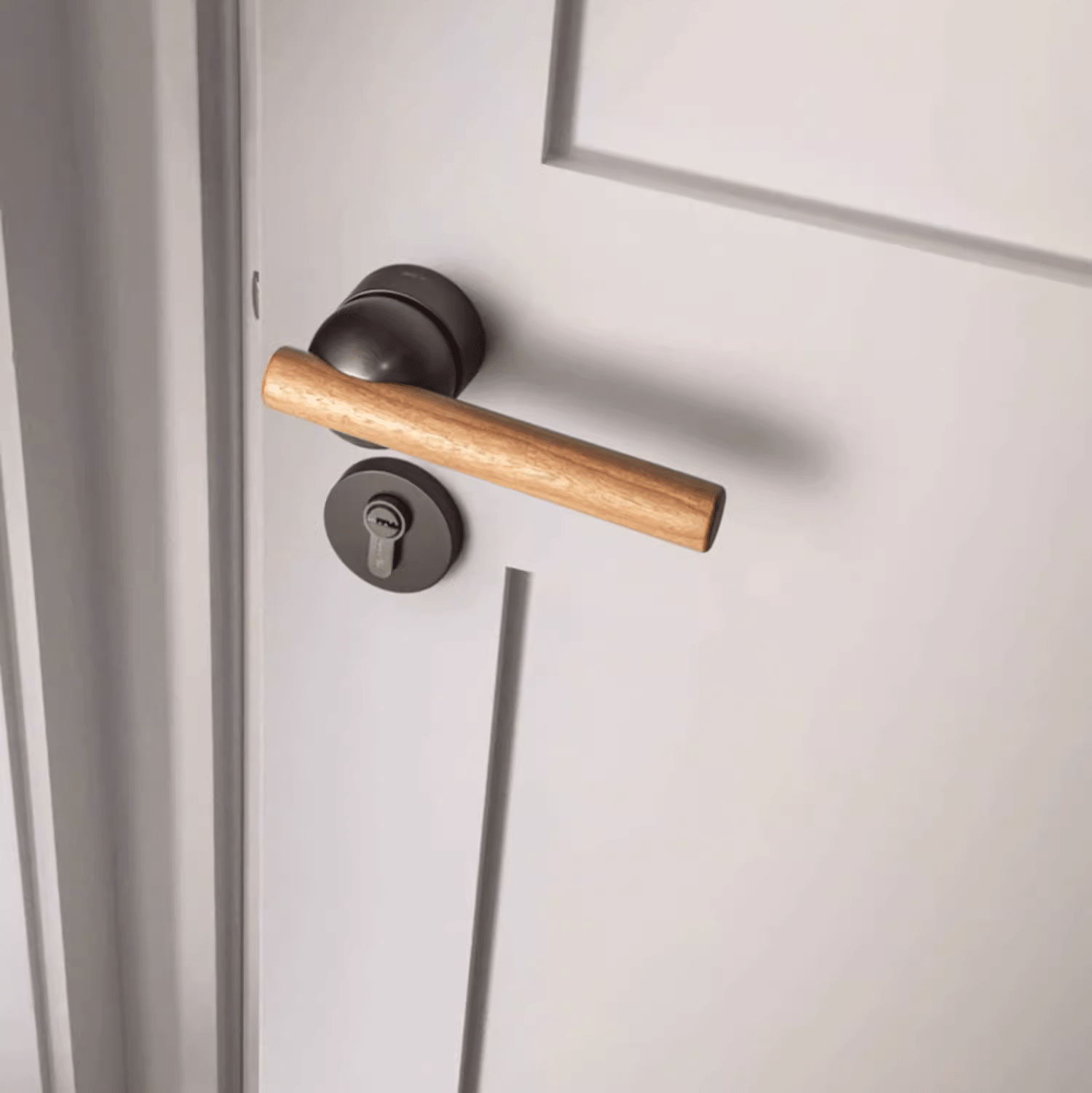 Cherry Wood Door Lock Bedroom Interior Door Handle Anti-theft Home Security Door Lock