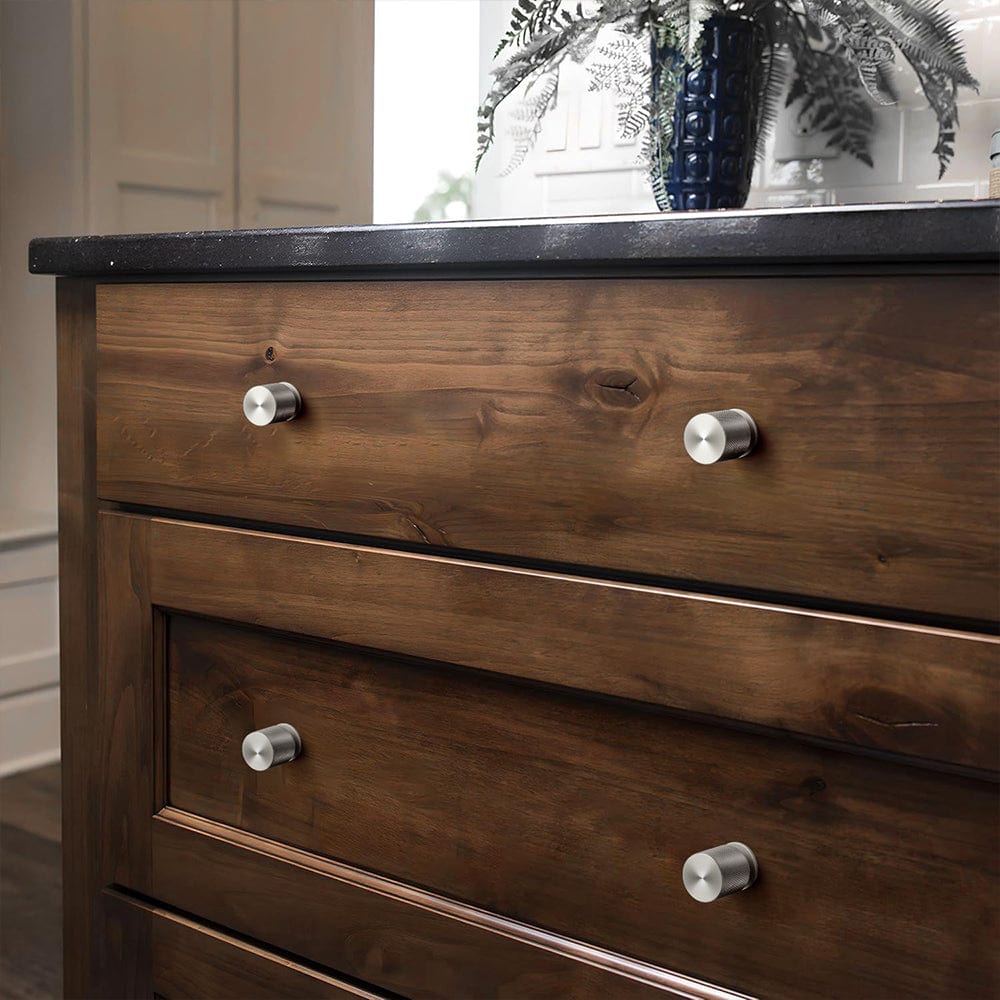 Elegant Textured Vintage Knobs for Furniture Knurled Aluminum Cabinet Knobs