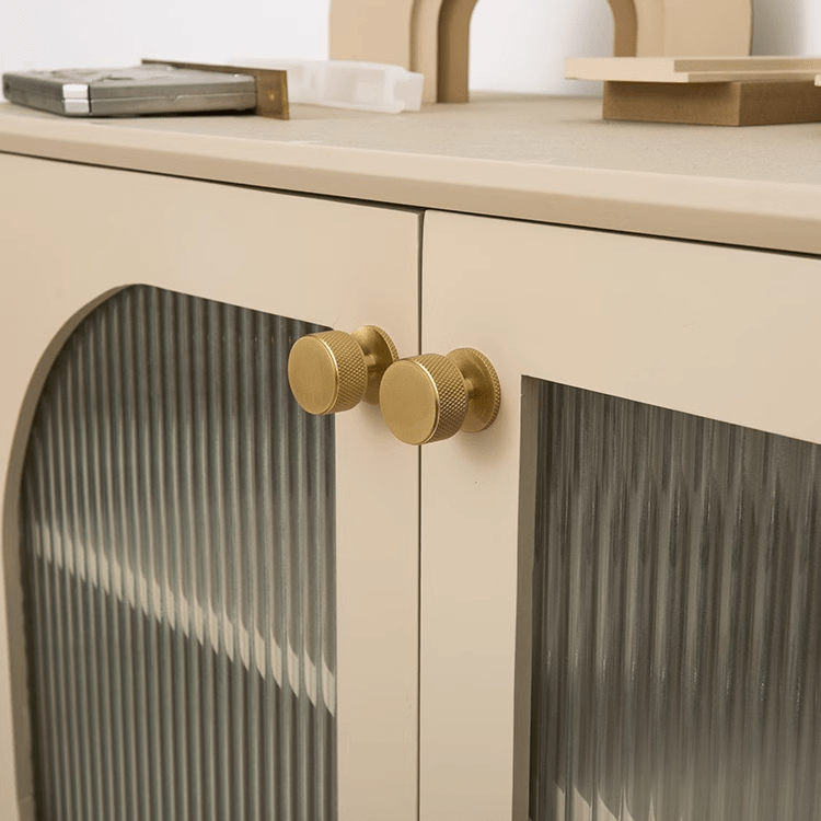 Italian Style Knurled Closet Door Knob Cupboard Simple Gold Cabinet Pulls