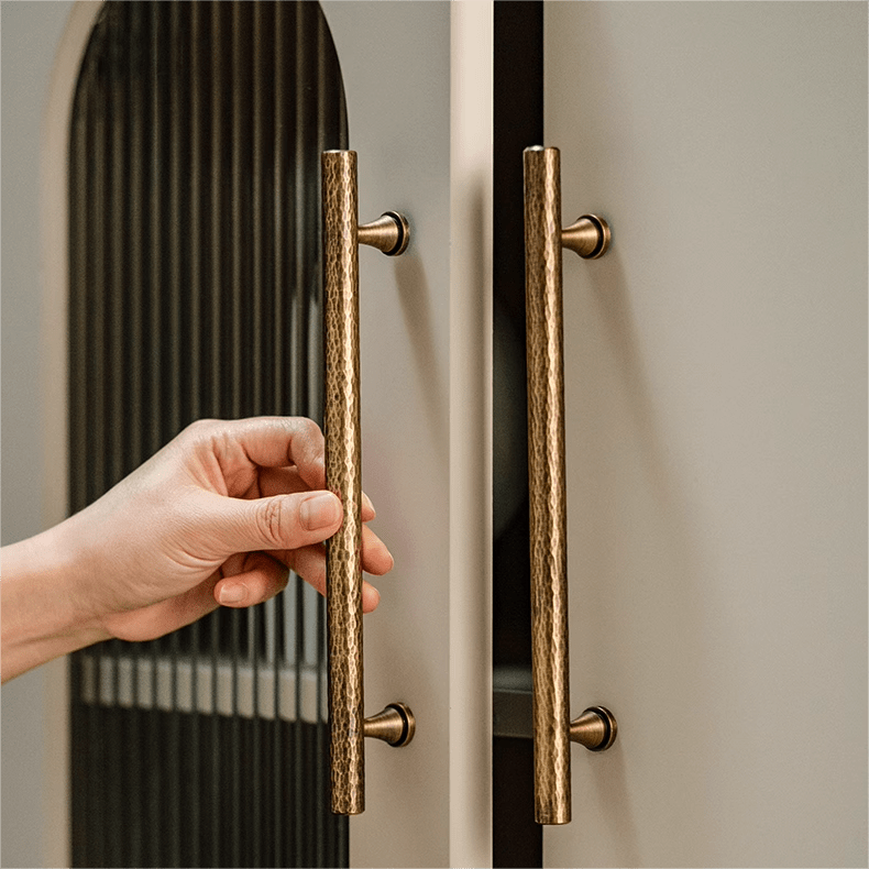 Retro Bronze Handmade Solid Brass Cabinet Bar Pulls Hammerline Brass Pulls