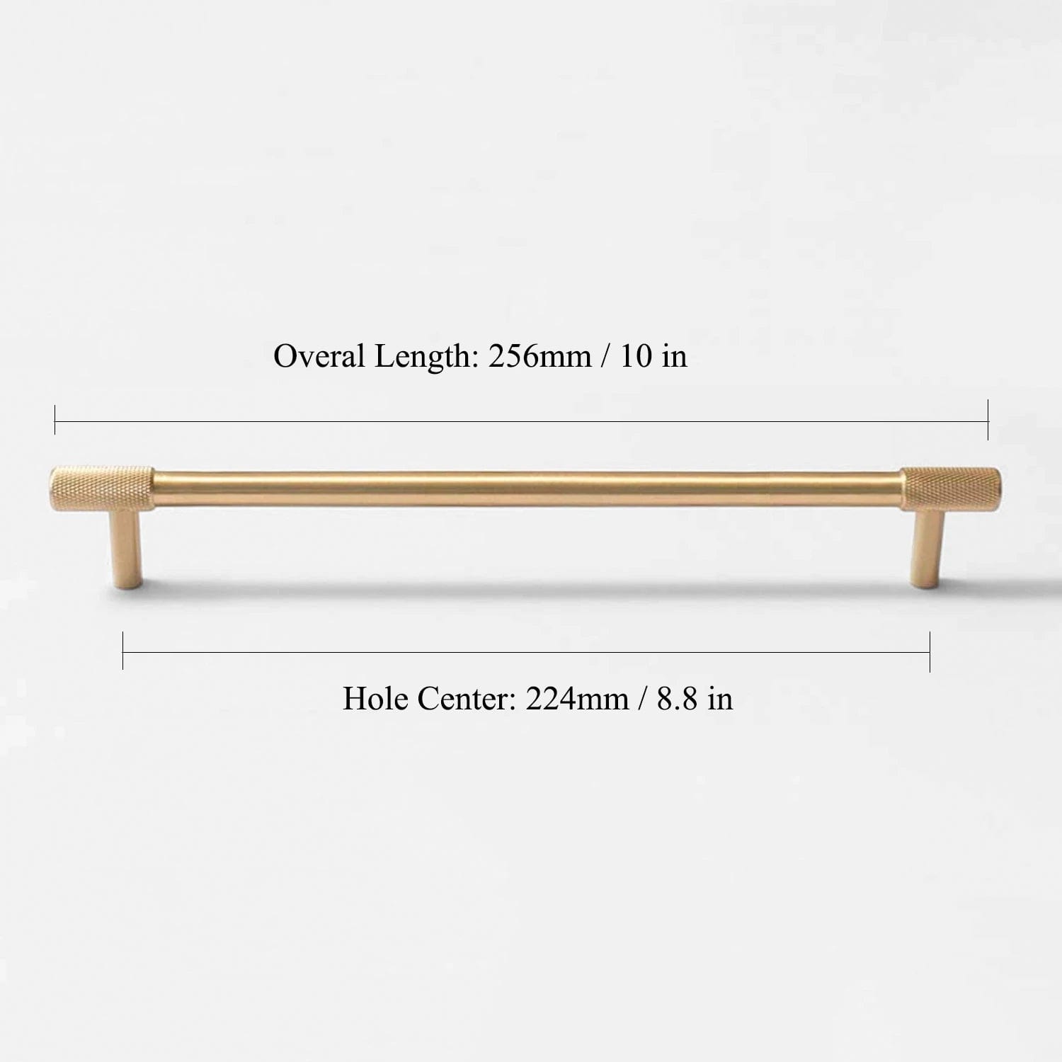 Satin Brass Knurled Cabinet Handles T Bar Drawer Pulls