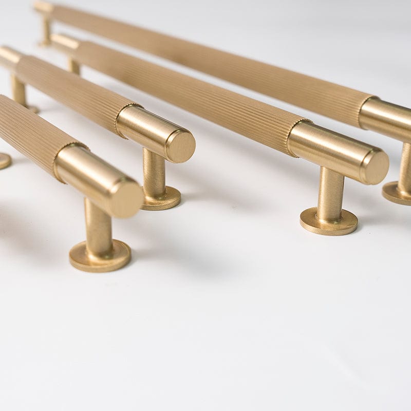 Solid Brass Three-dimensional Vertical Stripes T Bar Cabinet Pull Kitchen Drawer Handle