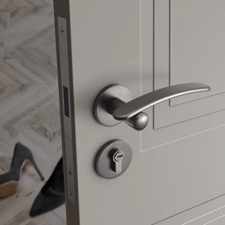 Streamline Silent Door Lock Bedroom Door Handle Interior Security Door Lock