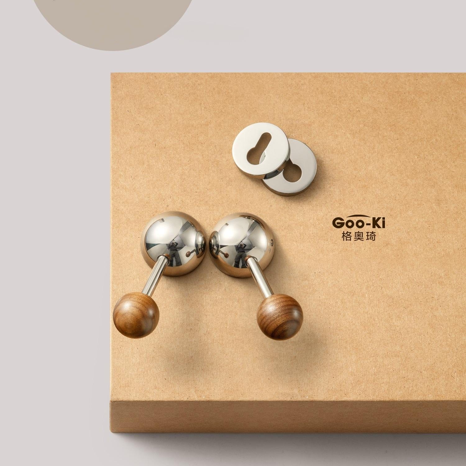 Semicircle Black Walnut Door Lock American Style Interior Bedroom Door Lock