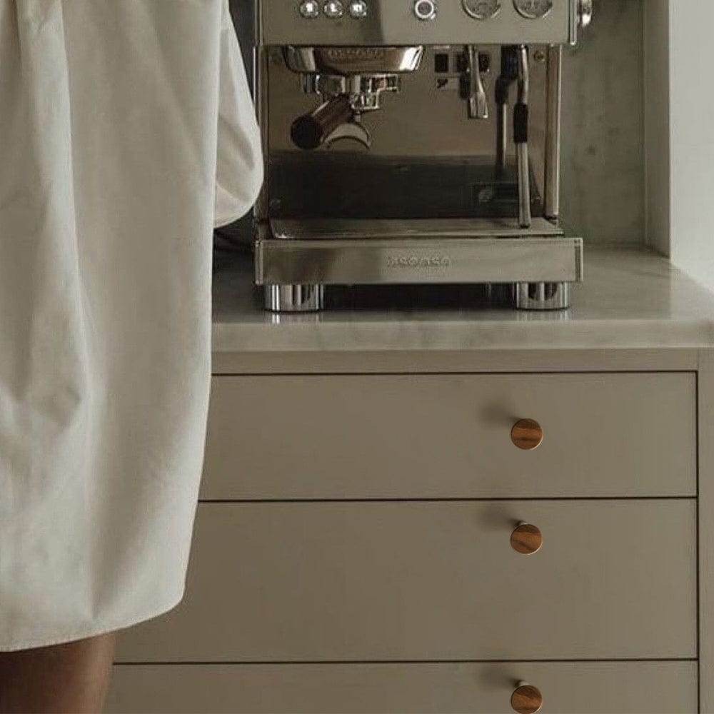 Black Walnut Drawer Handle Titanium Silver Modern Wardrobe Knob