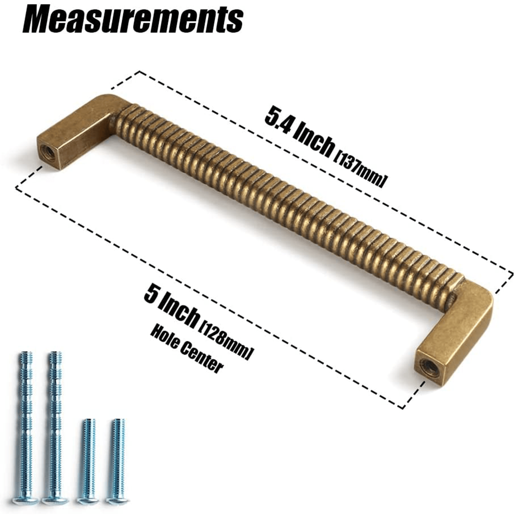 Vintage Stripe Retro Brass Cabinet Pulls for Bedroom Kitchen