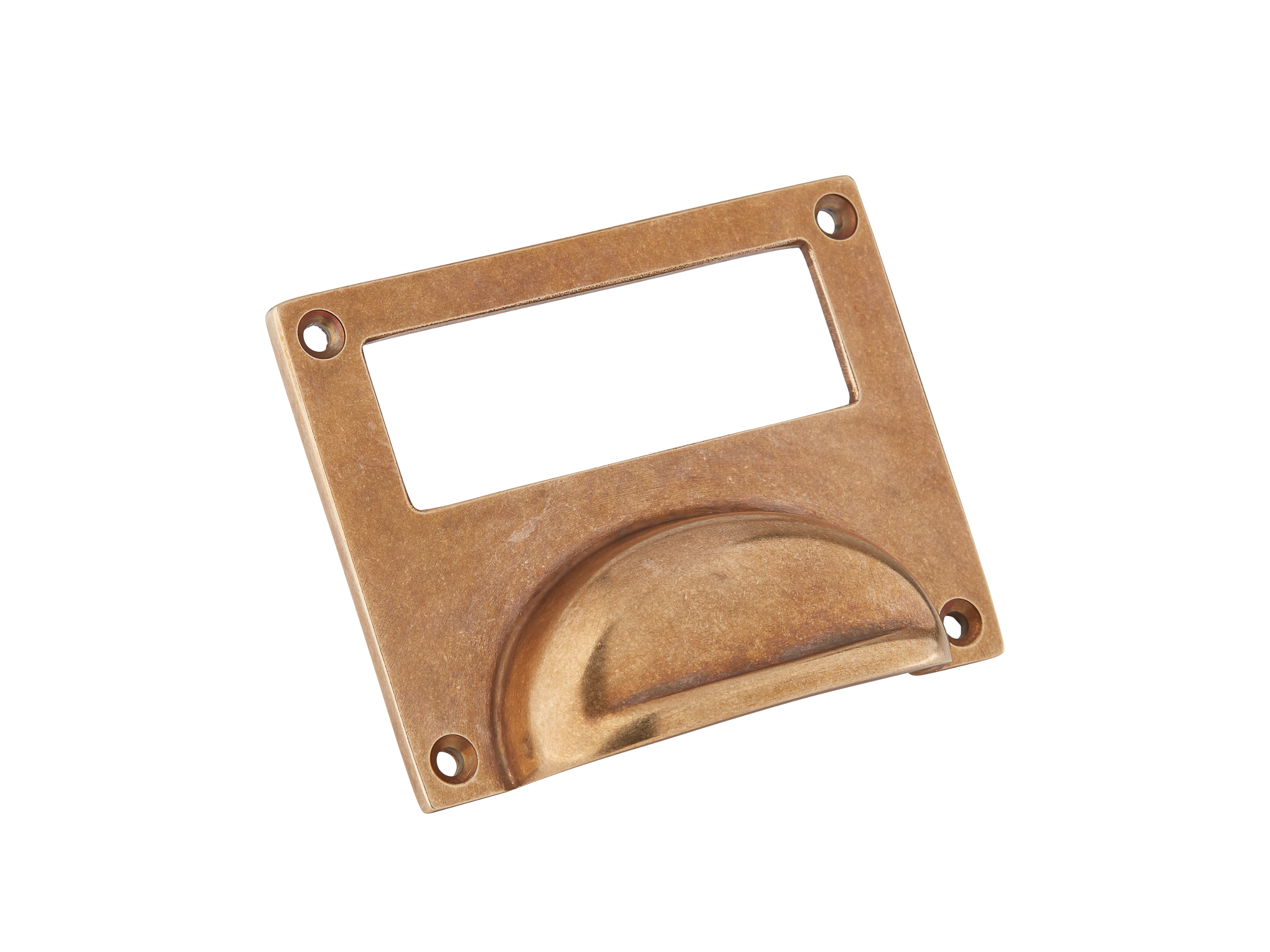 Ergonomic-curved Metal Drawer Pull with Rectangular Cutout