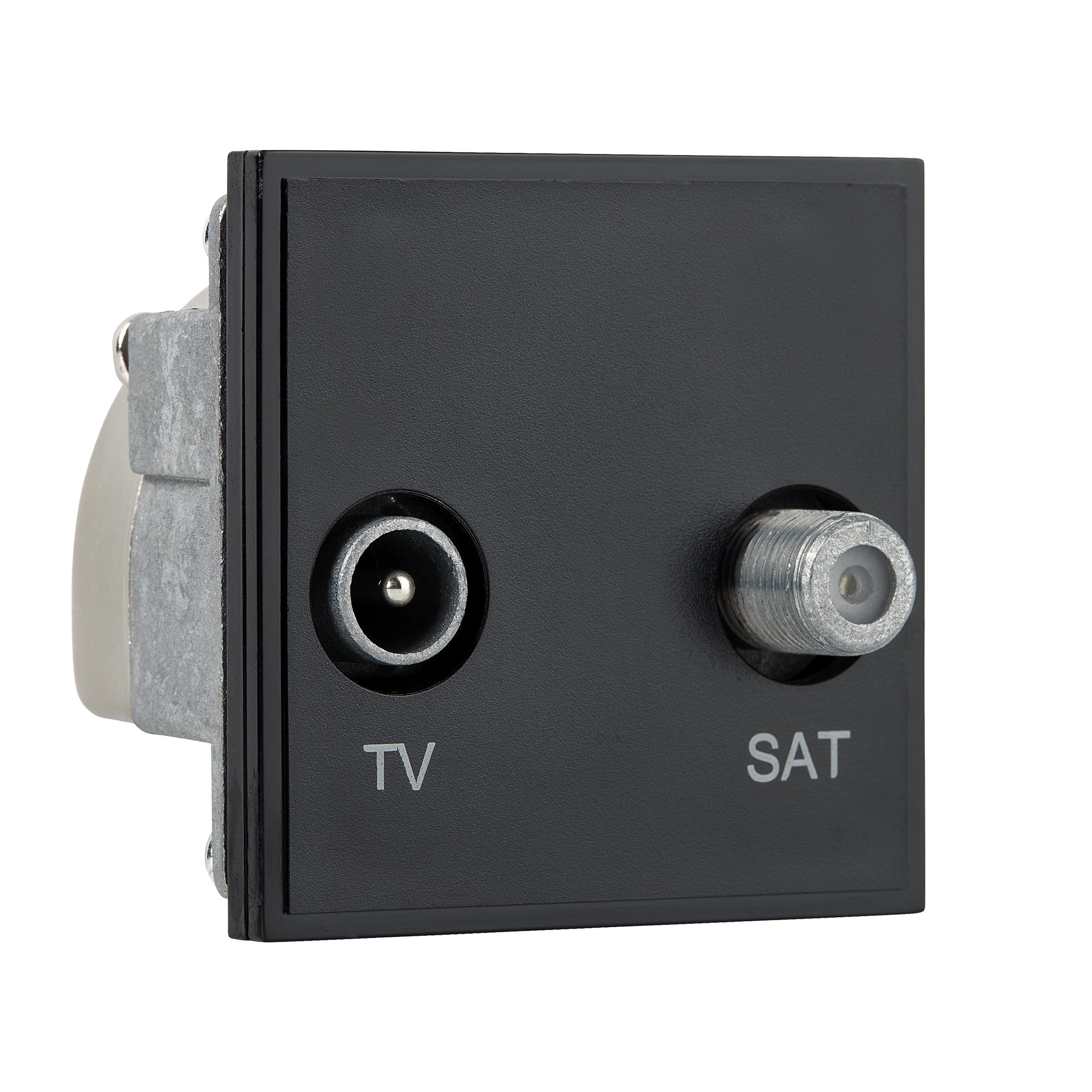 Minimalist Dual-coaxial TV & SAT Wall Outlet Module