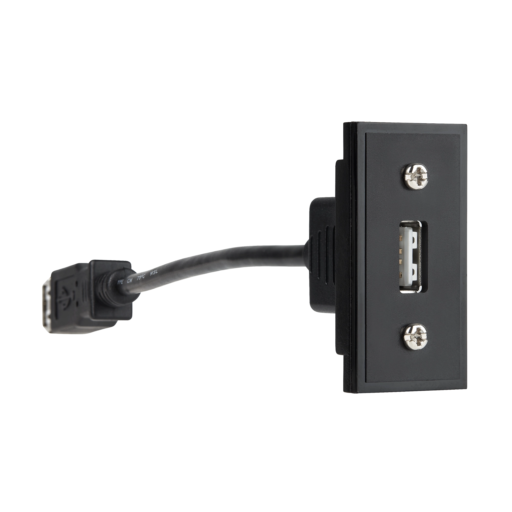 Coiled-cable USB Wall Panel