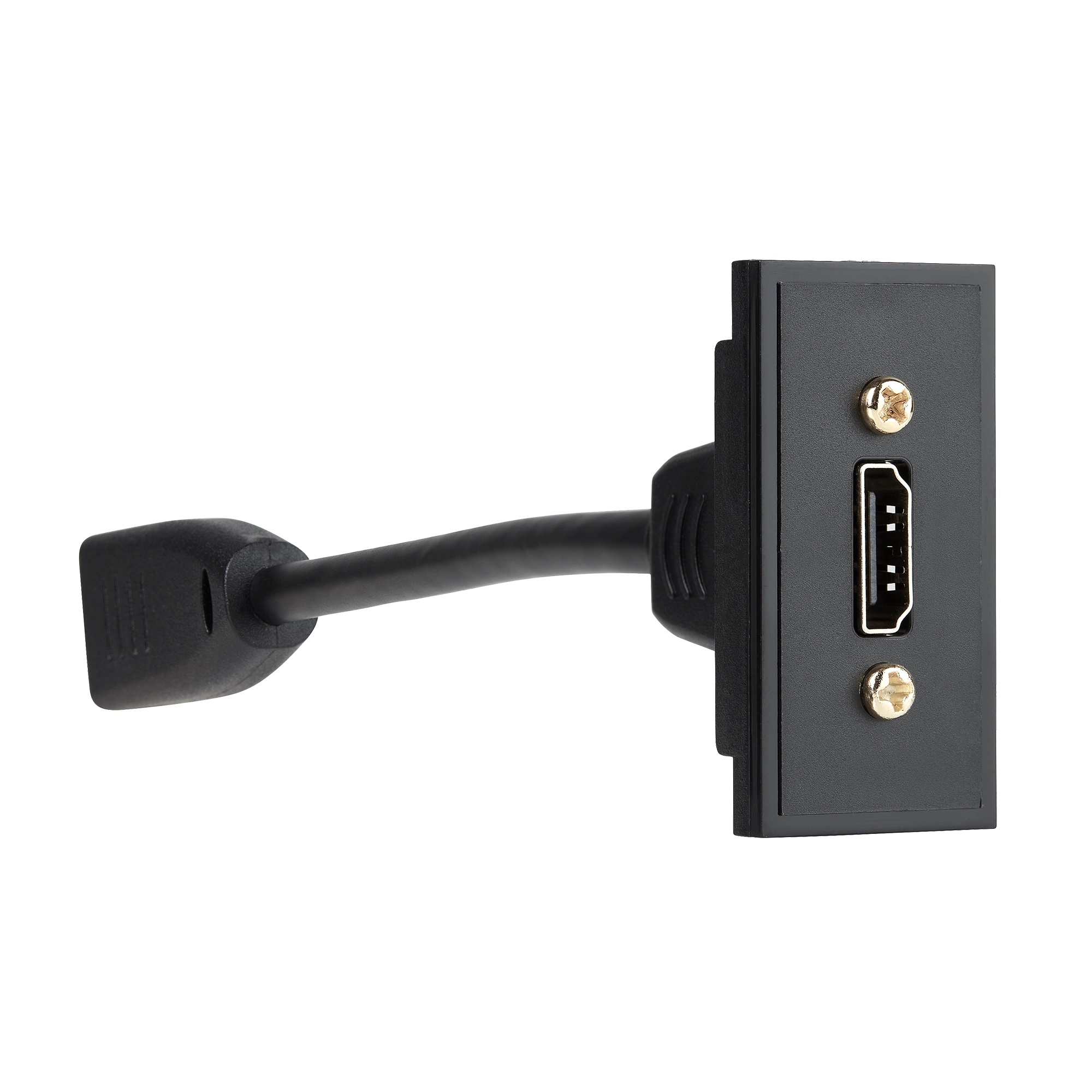 Minimalist HDMI Outlet with Integrated Cable