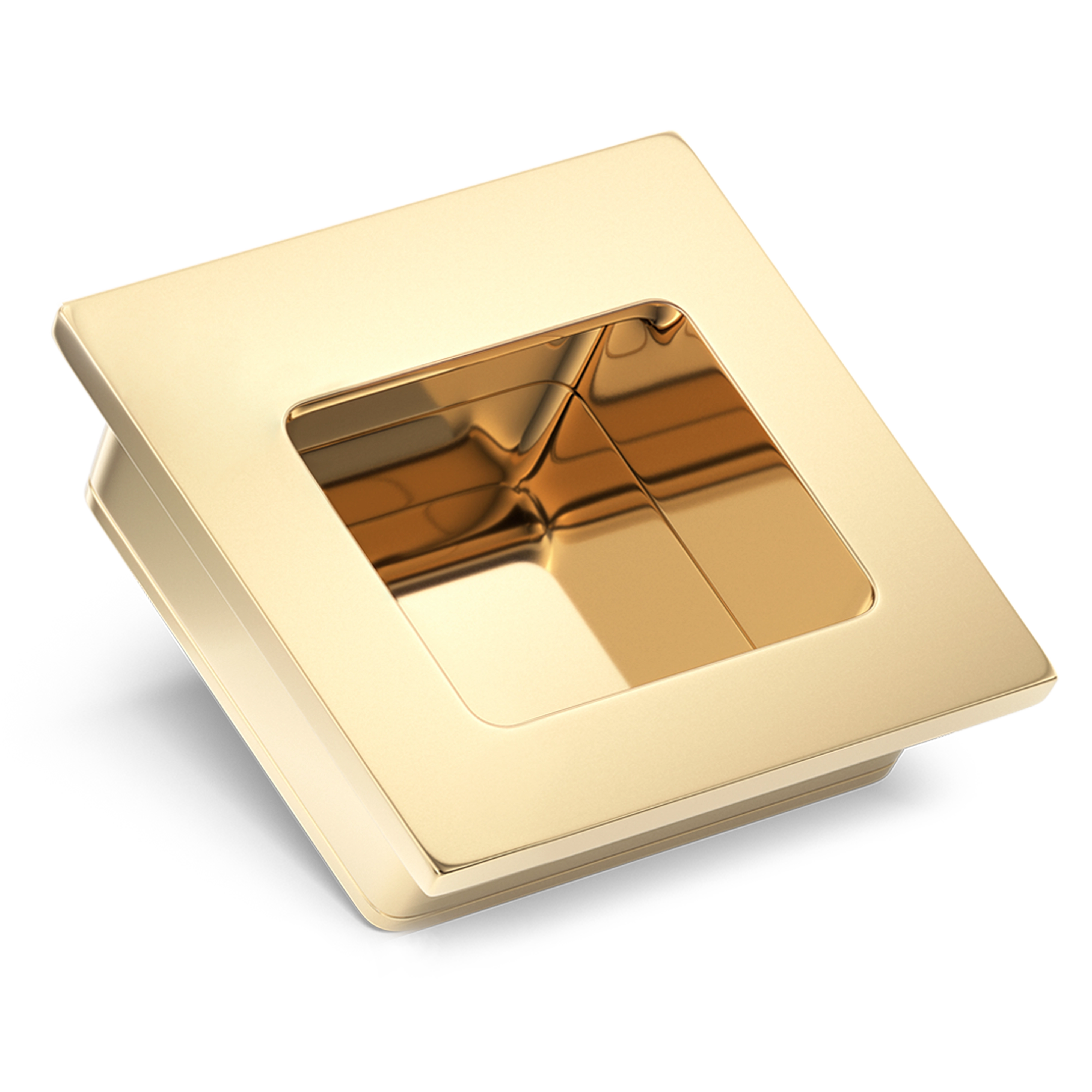 Minimalist Recessed-cavity Square Flush Pull