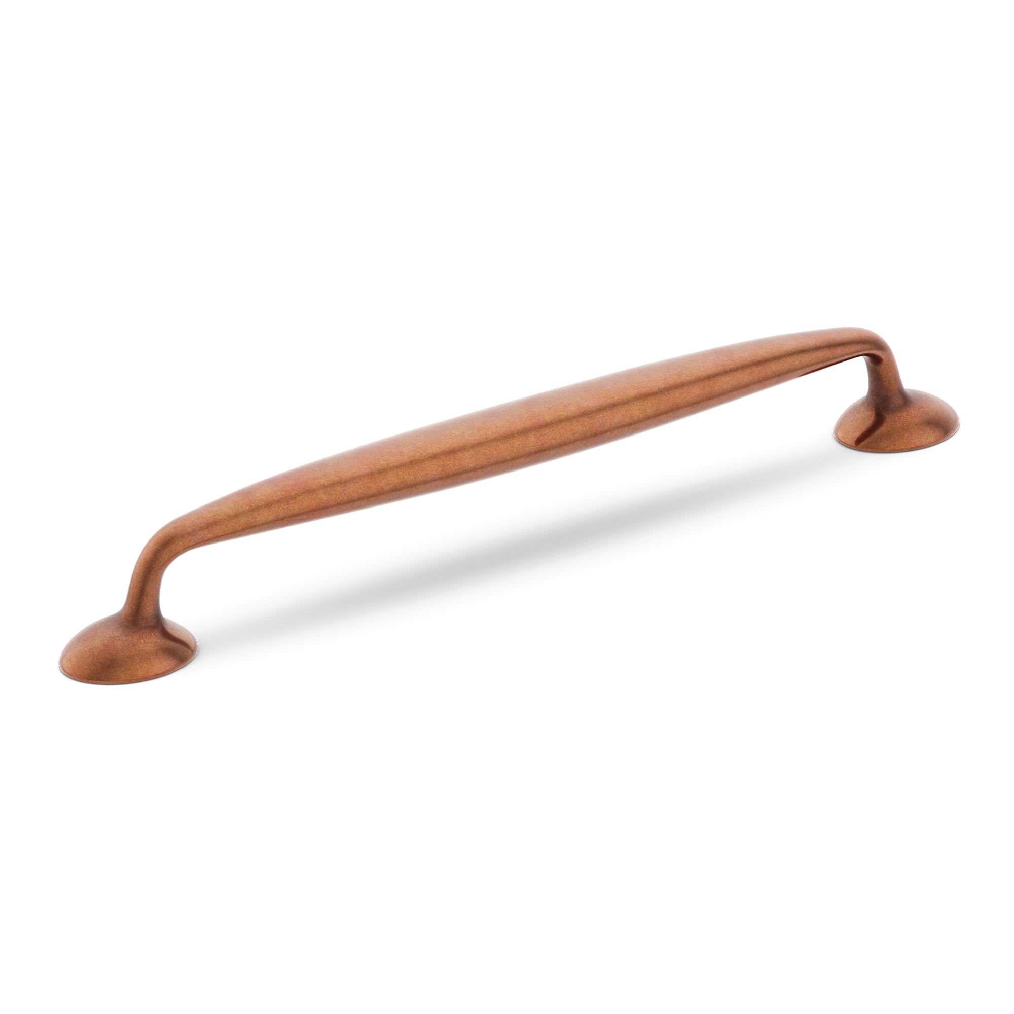 Ergonomic-curved Metal Cabinet/Drawer Pull Handle was already used. So, considering the unique feature of the rounded, bulbous terminals, the name could be "Bulbous-terminal Curved Metal Cabinet/Drawer Pull"