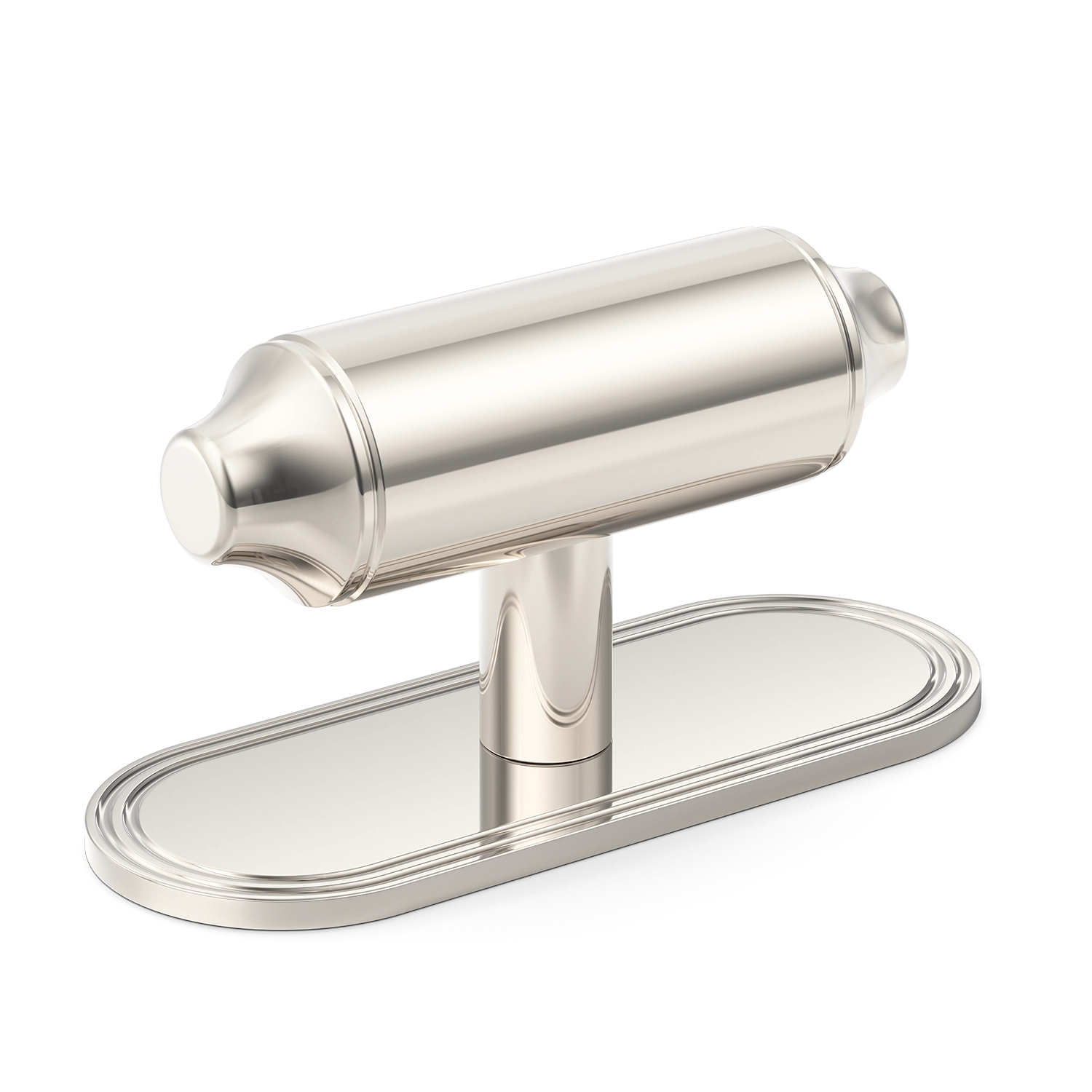 Ringed-tapered Minimalist T-bar Door/Cabinet Handle with Backplate