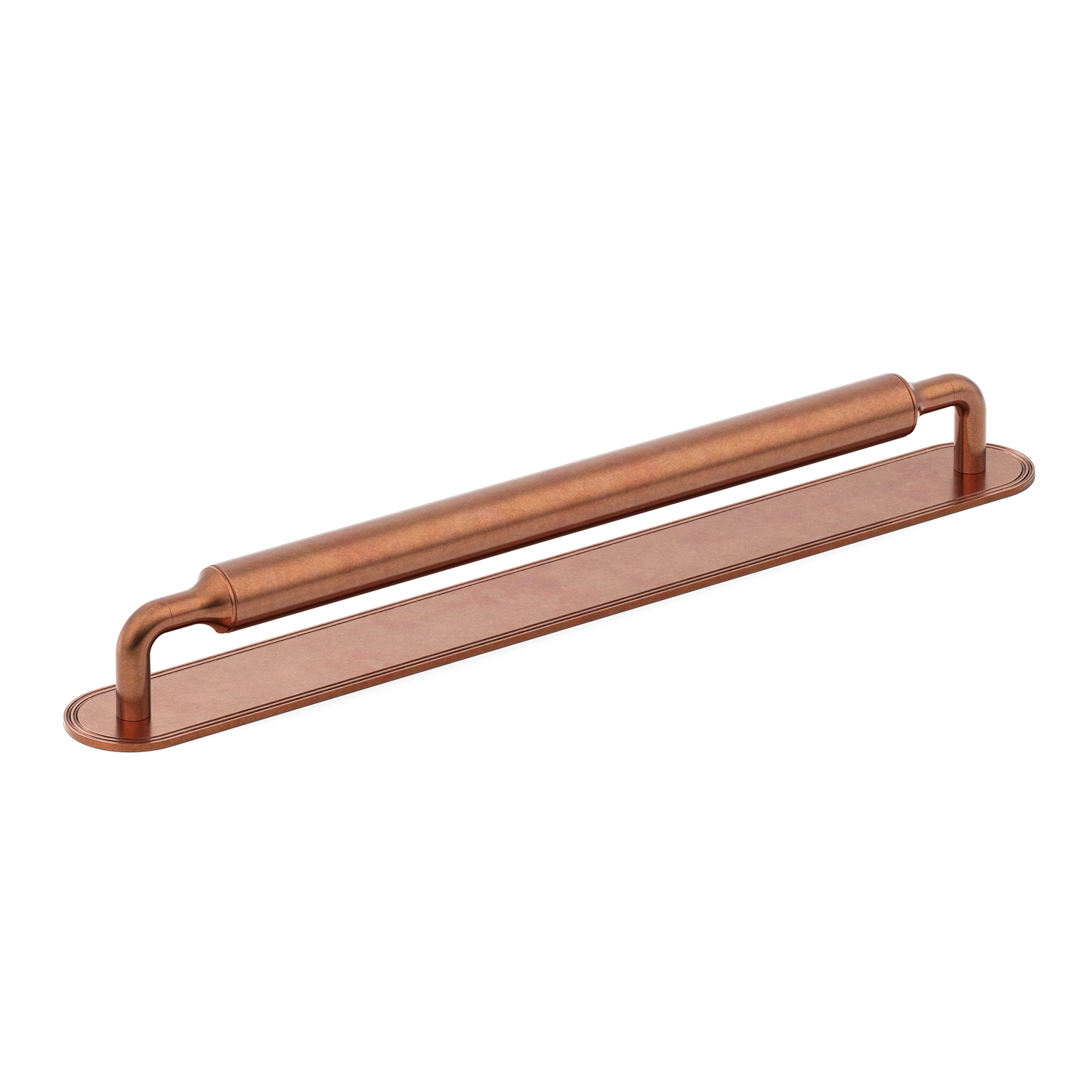 Classic Oval-edged Metal Appliance Pull with Backplate