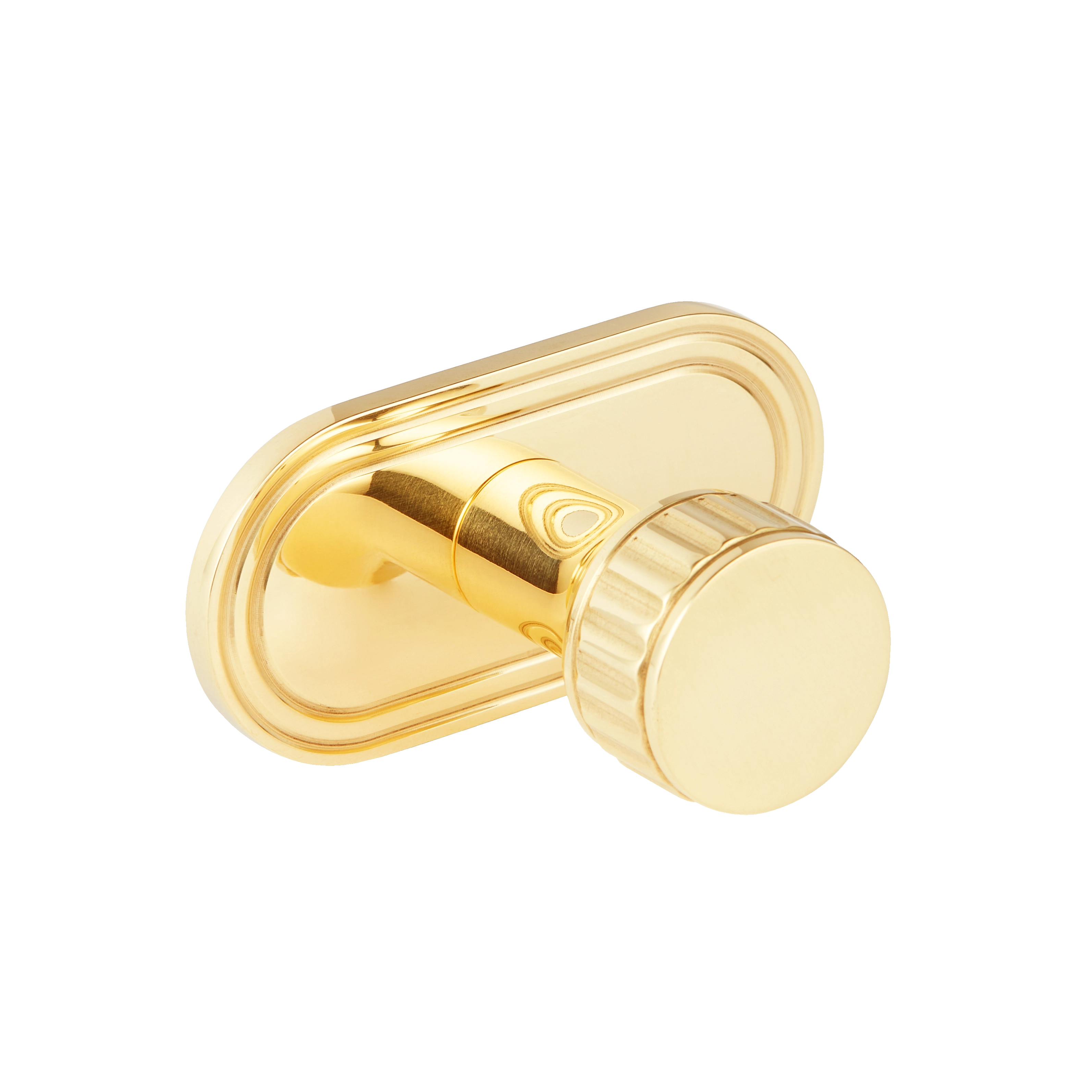 Concentric-ridge Ribbed-knob Metal Wall Hook