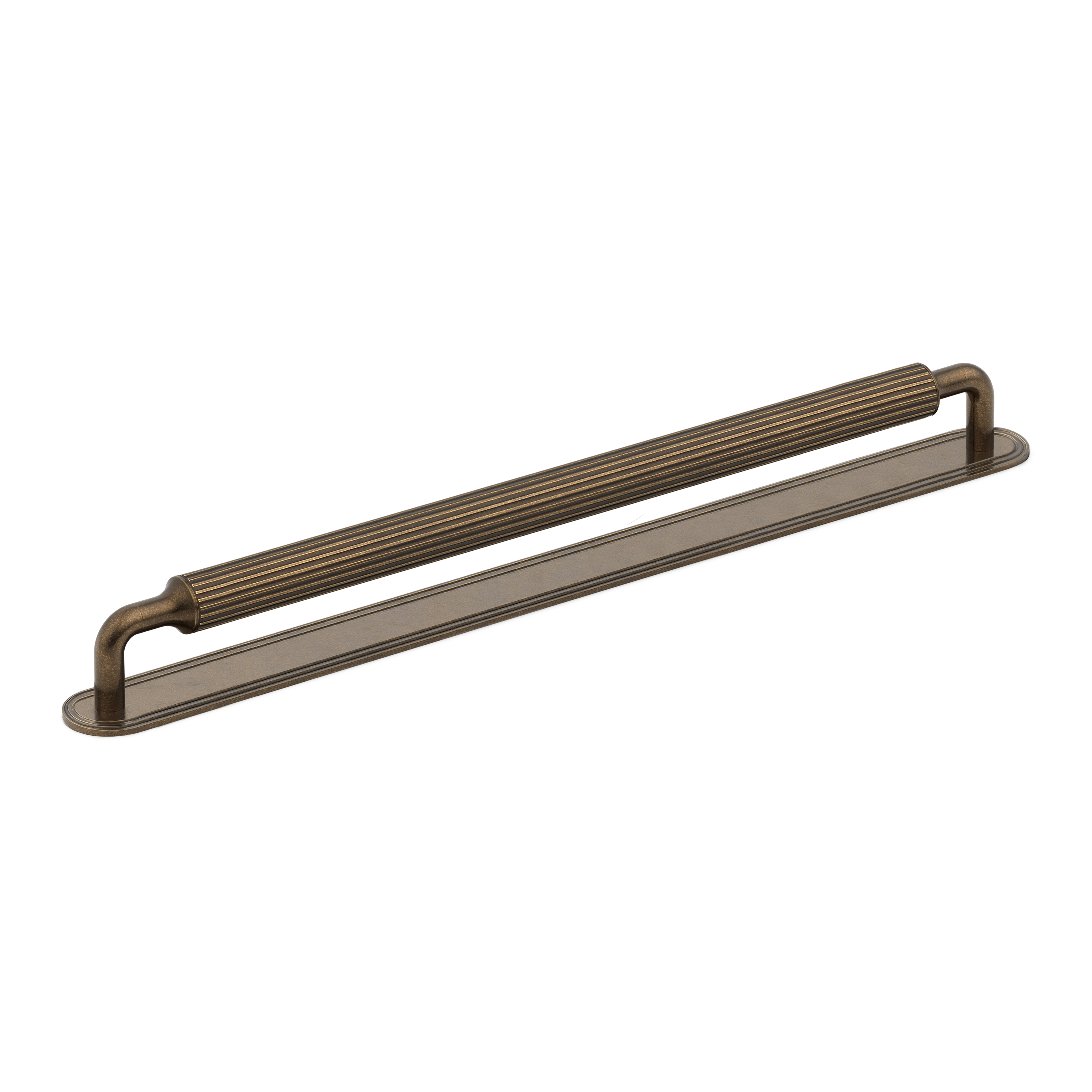Ribbed and Curved-end Metal Cabinet/Drawer Pull