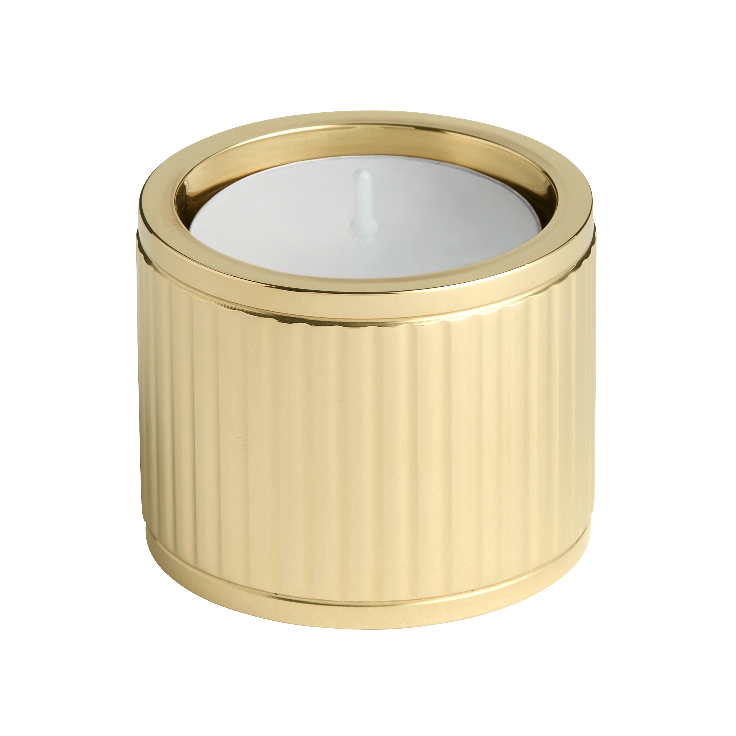 Fluted Brass Tealight Holder