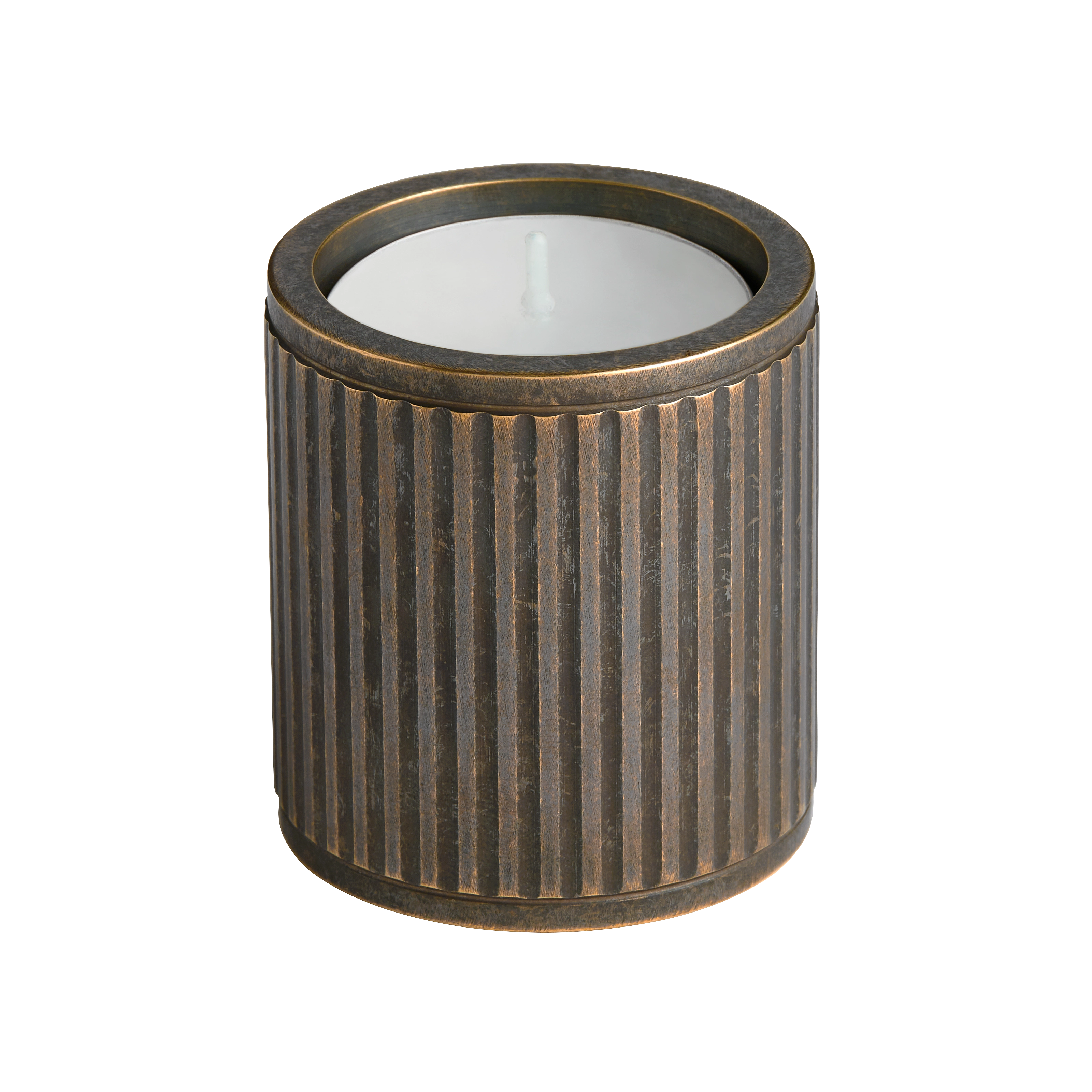 Fluted Metal Tealight Holder