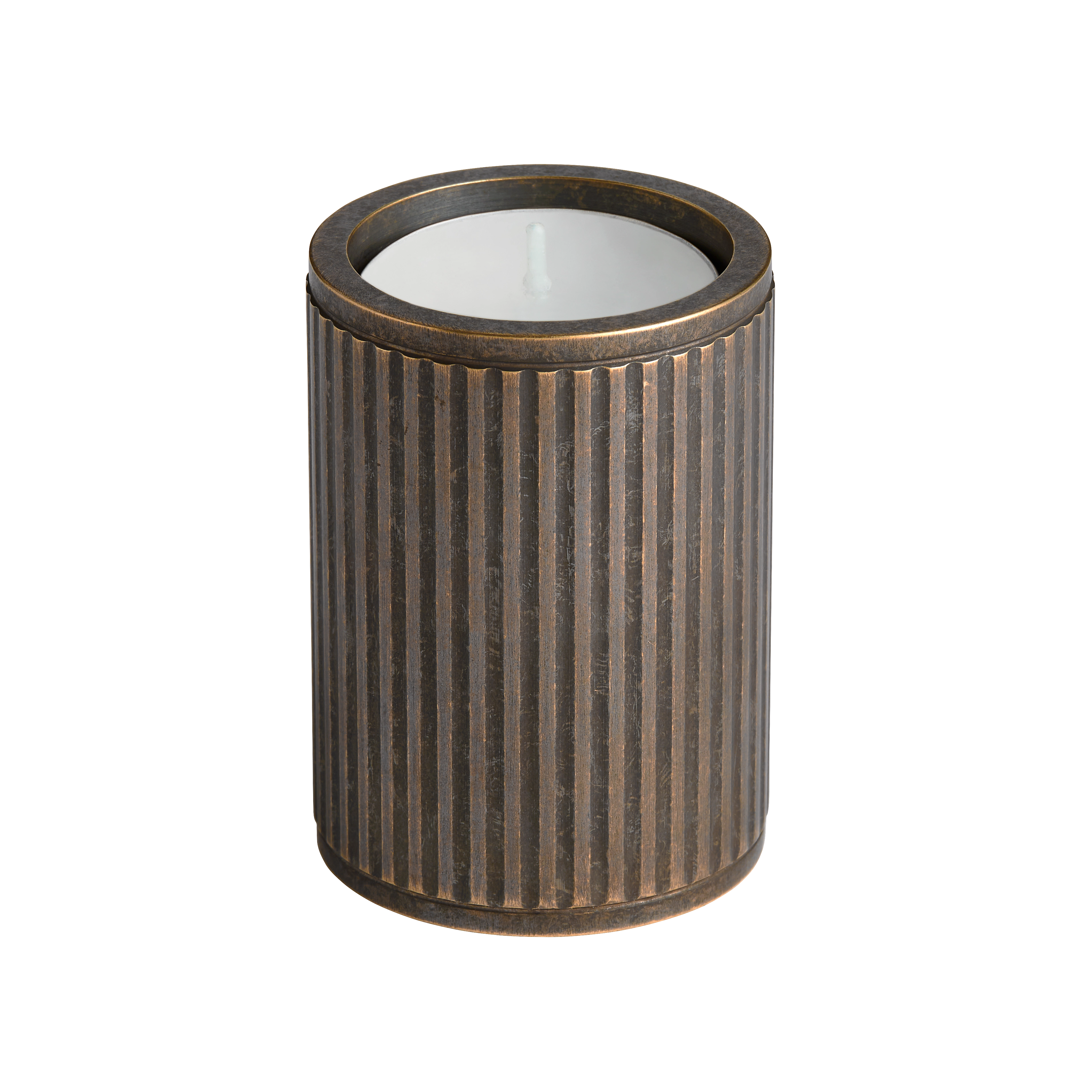 Fluted Brass Tealight Candle Holder