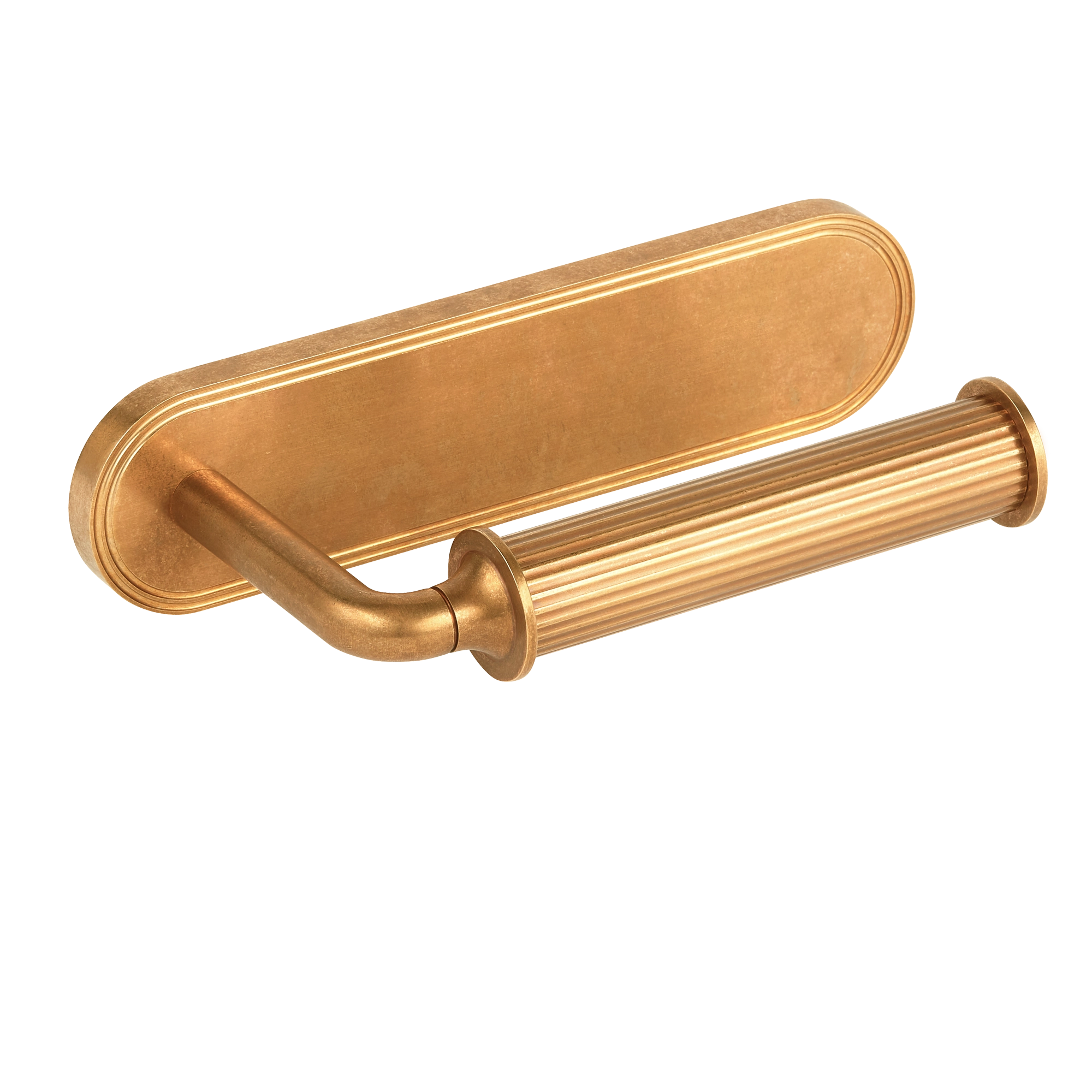 Fluted-roller Toilet Paper Holder with Decorative Backplate