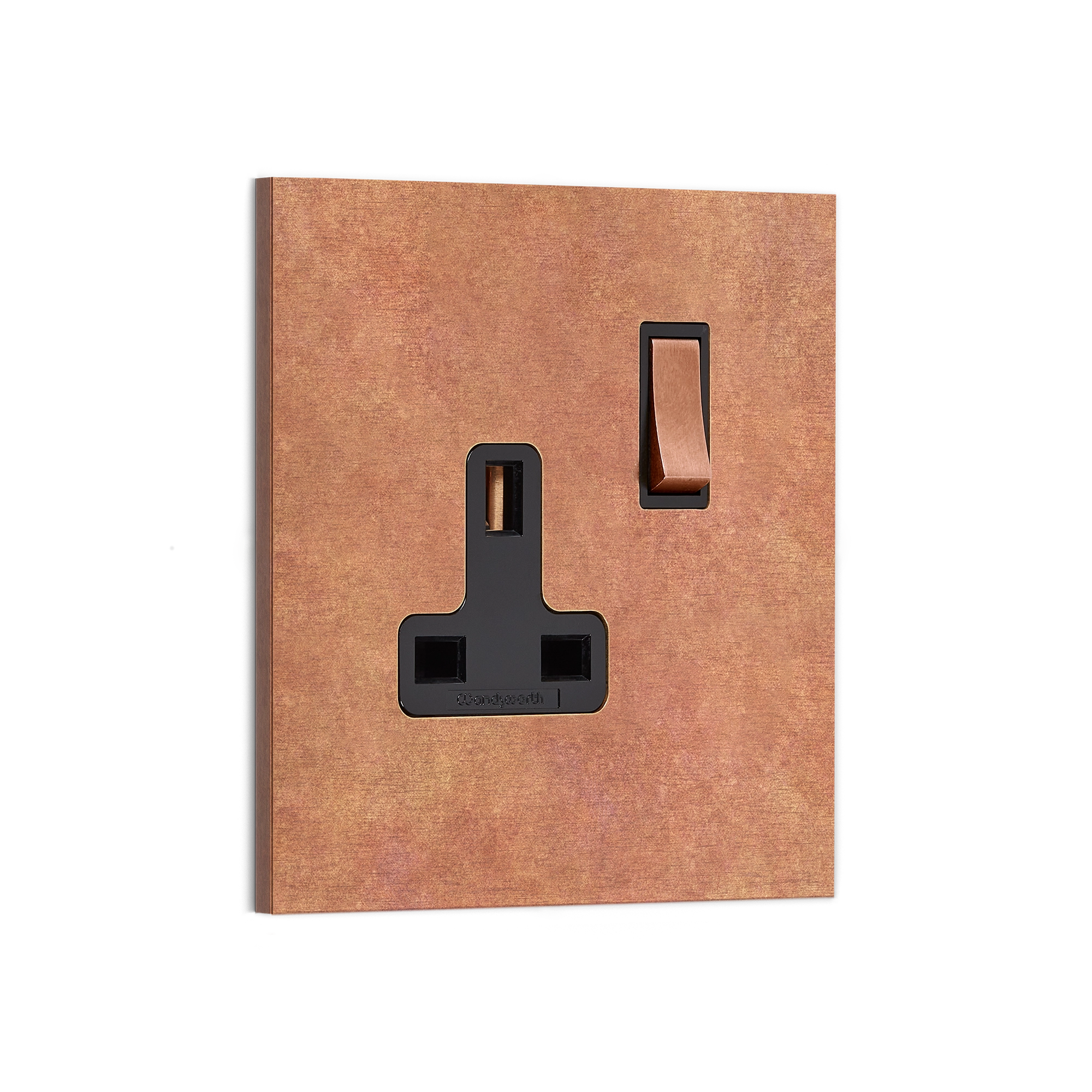 Textured Metal Single Socket with Switch