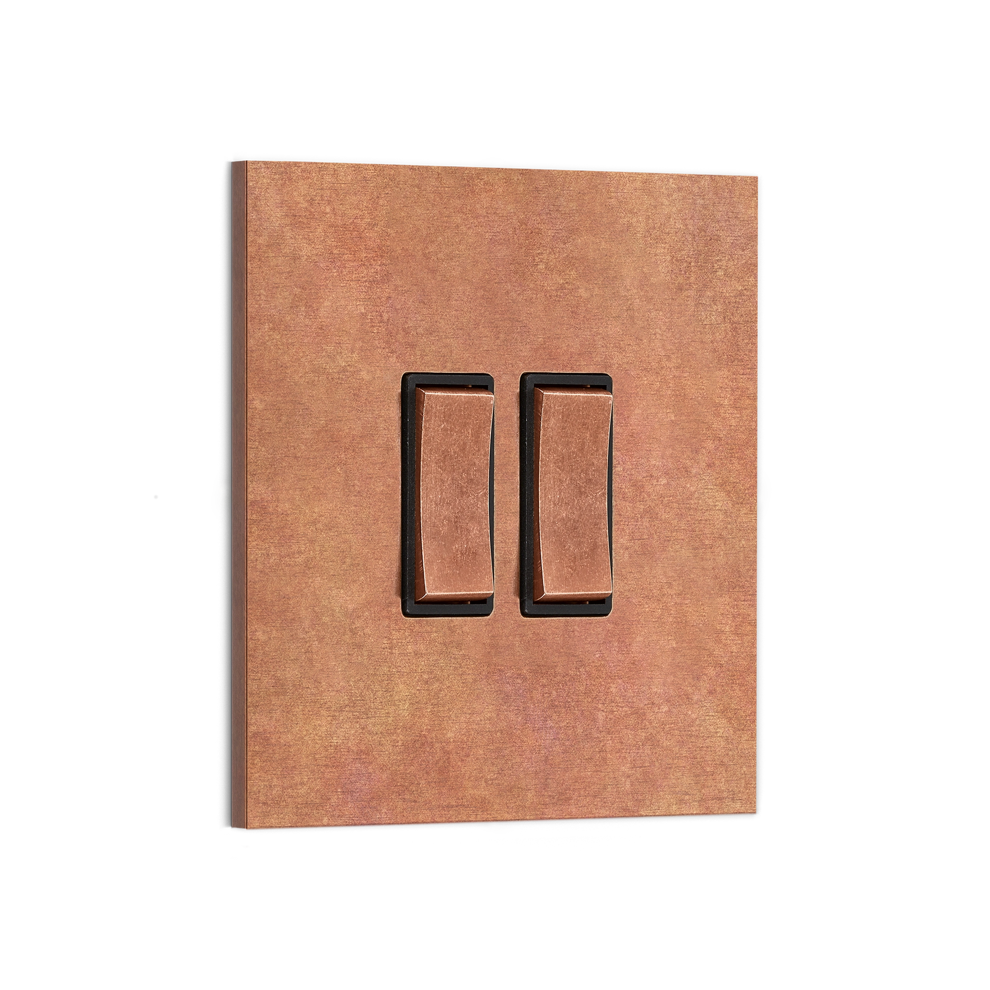 Textured Metal Double Toggle Switch Plate