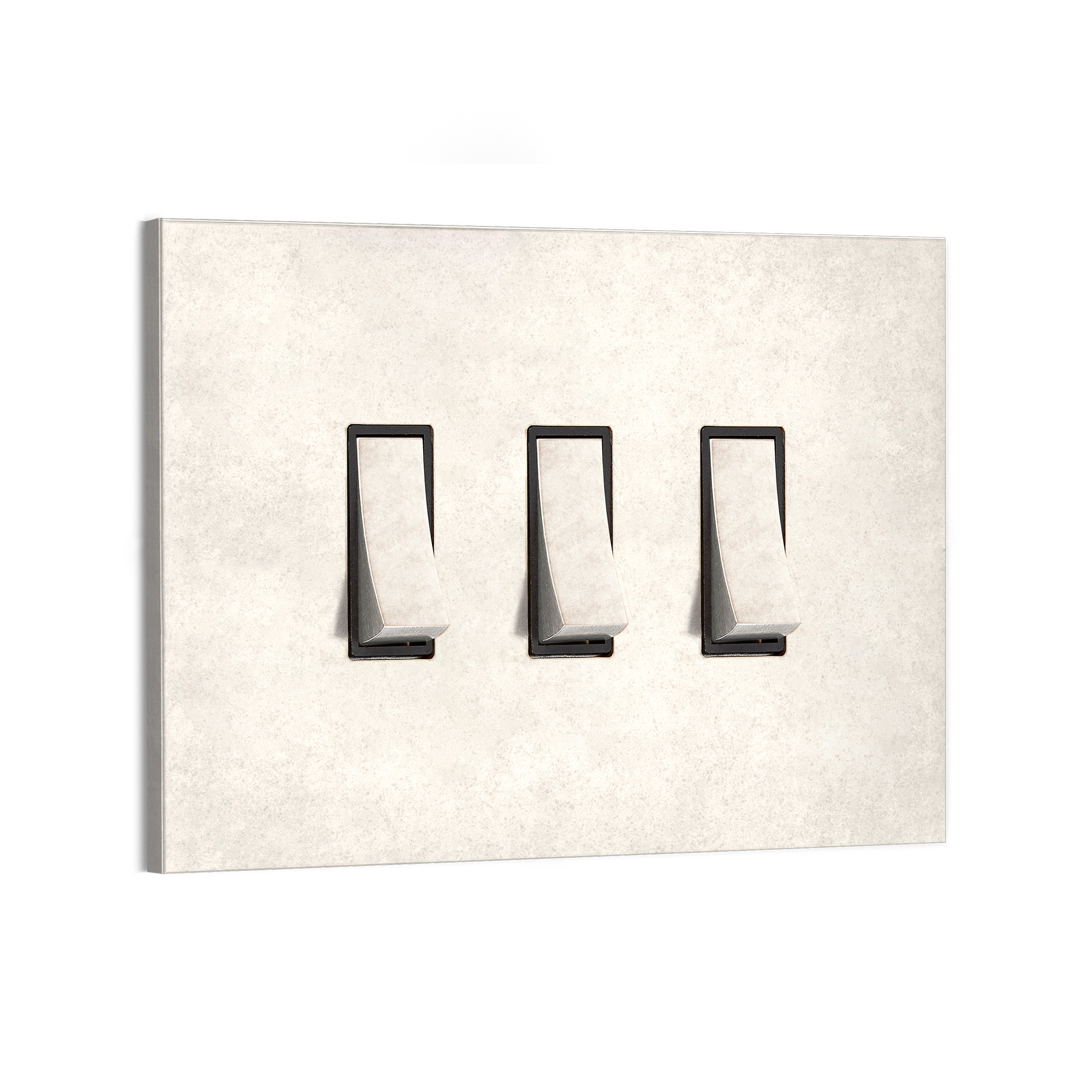 Textured Slanted-toggle Triple-gang Wall Switch Plate