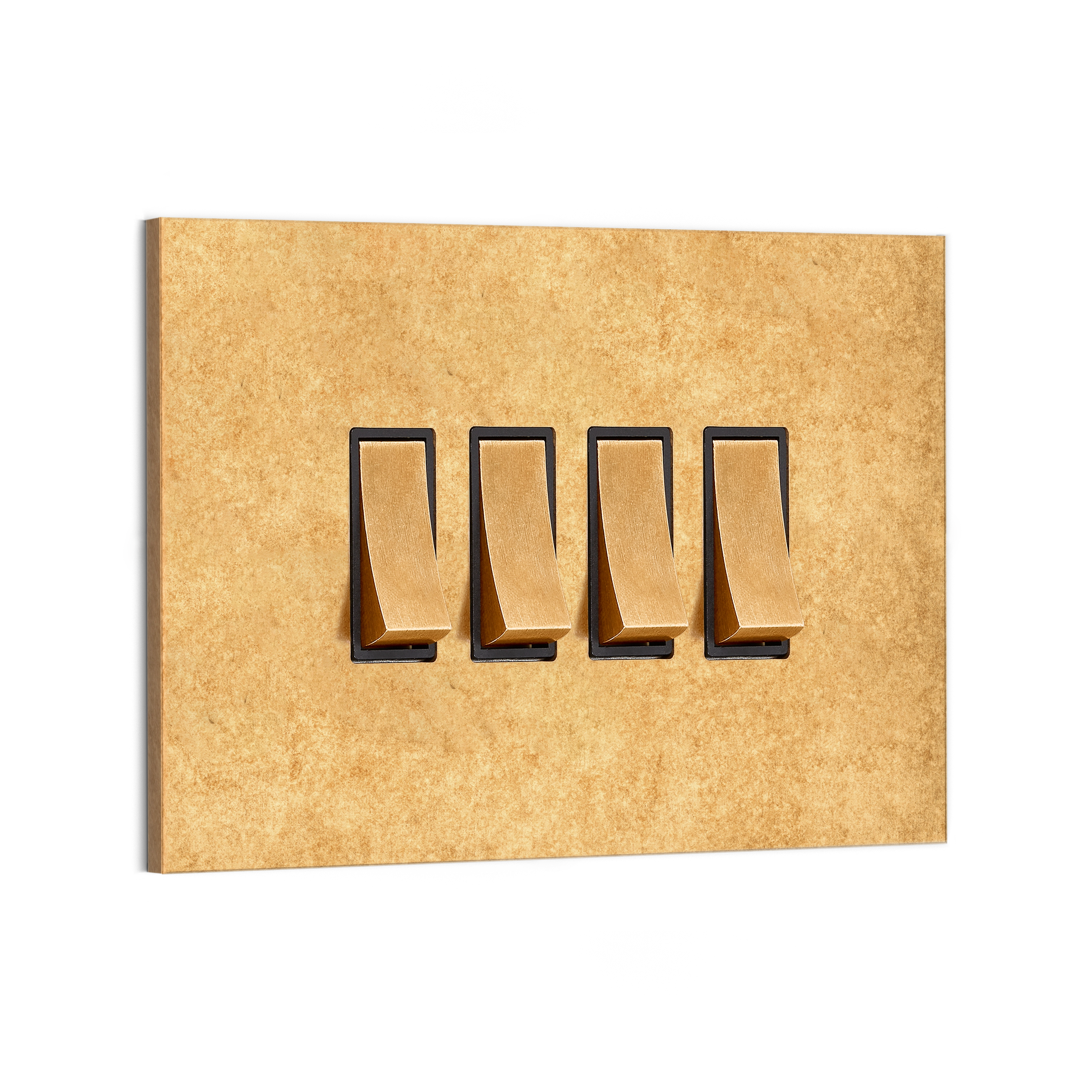 Minimalist Angled-toggle 4-gang Wall Switch Plate