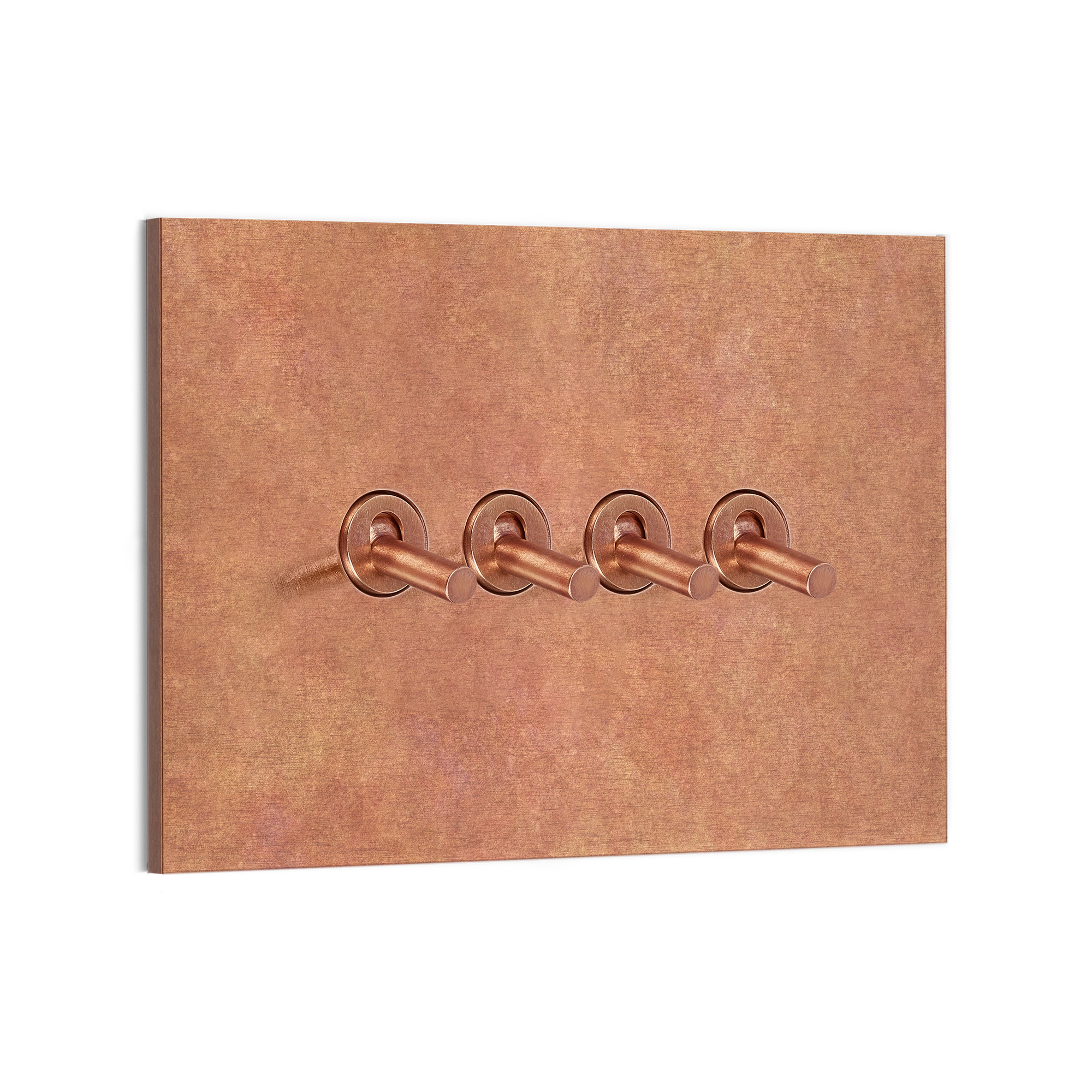 Textured Minimalist Four - toggle Wall Switch Panel