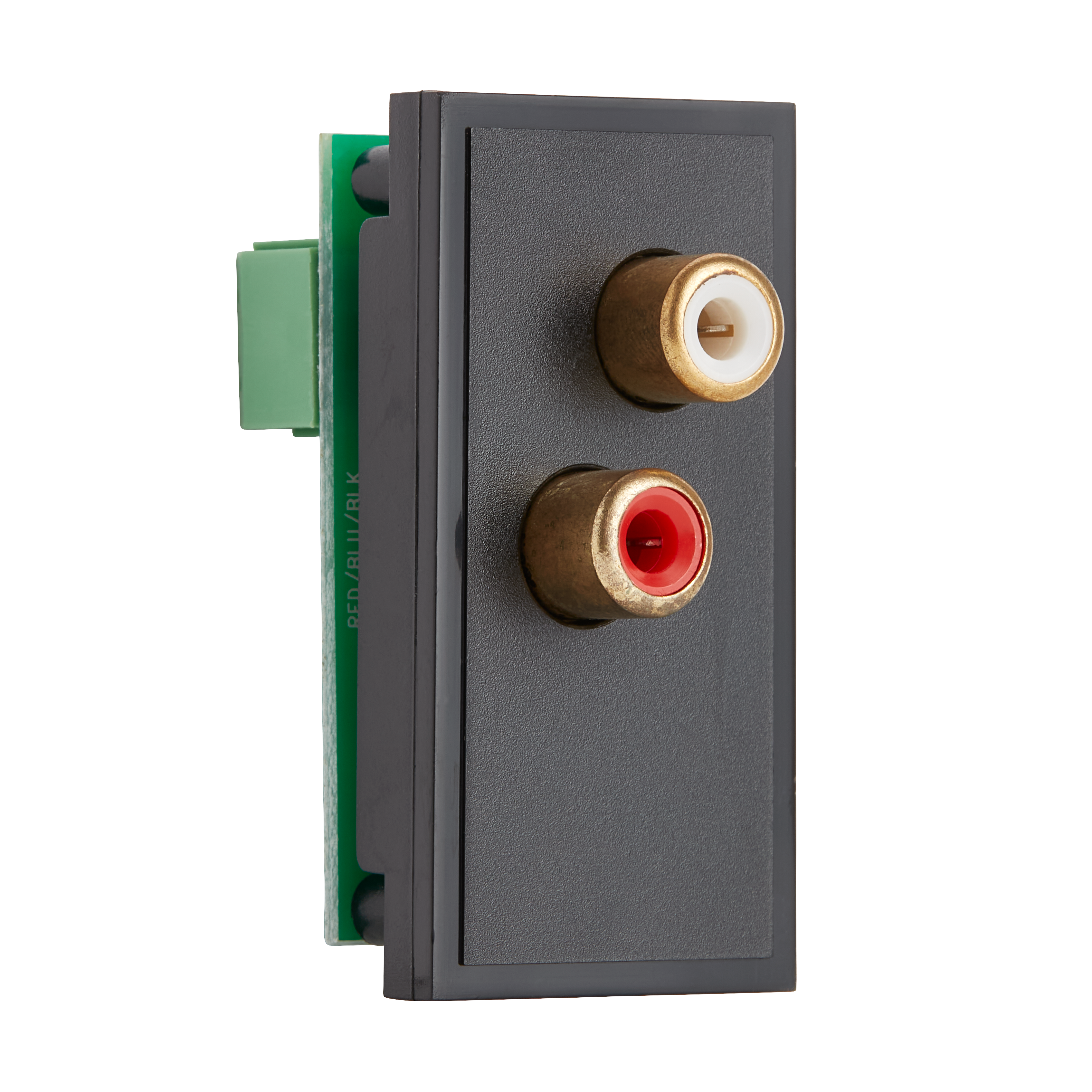 Textured Single-gang Stereo Audio RCA Connector Euro Module