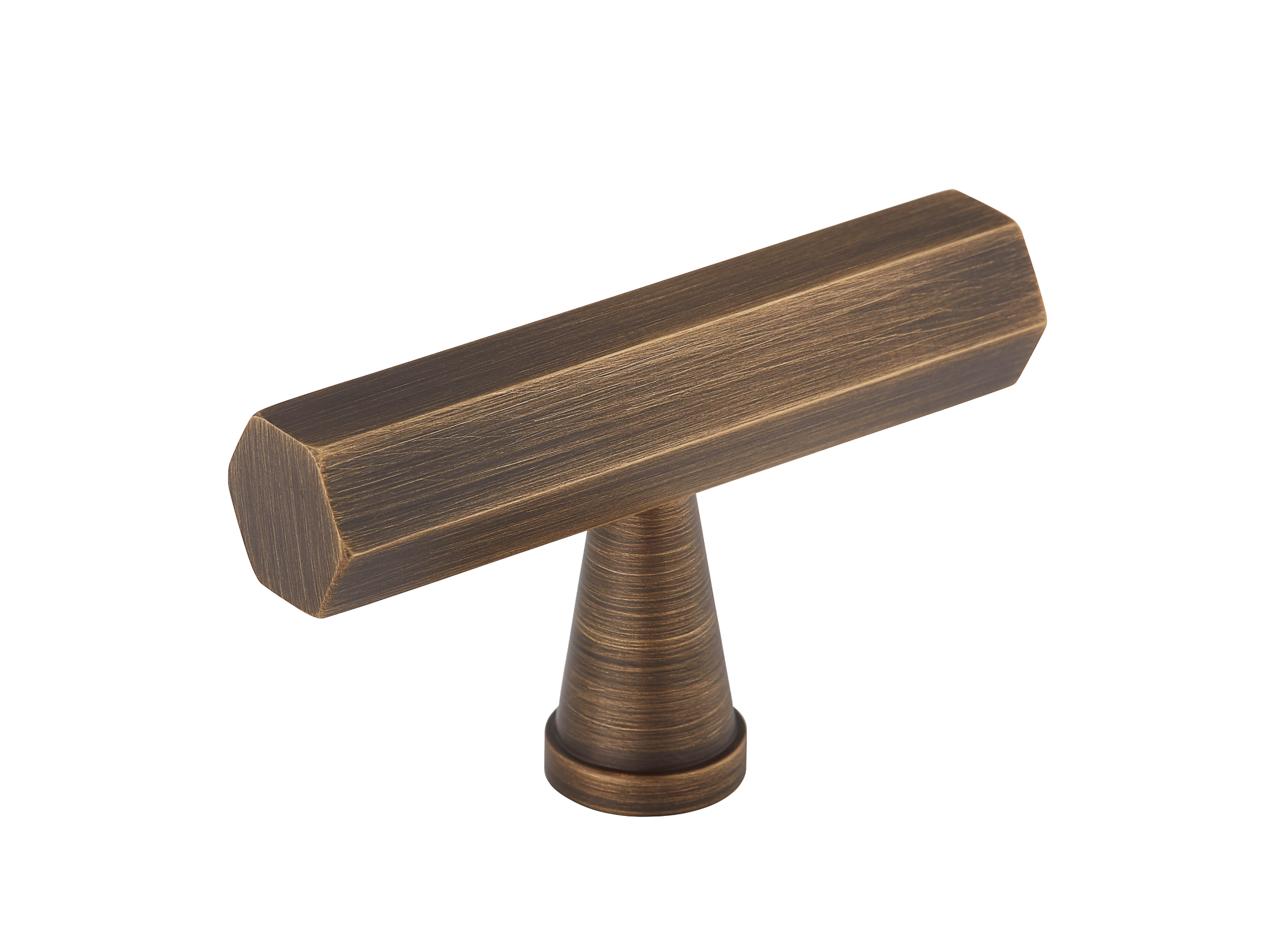 Beveled-edged Crossways T-bar Metal Cabinet Knob