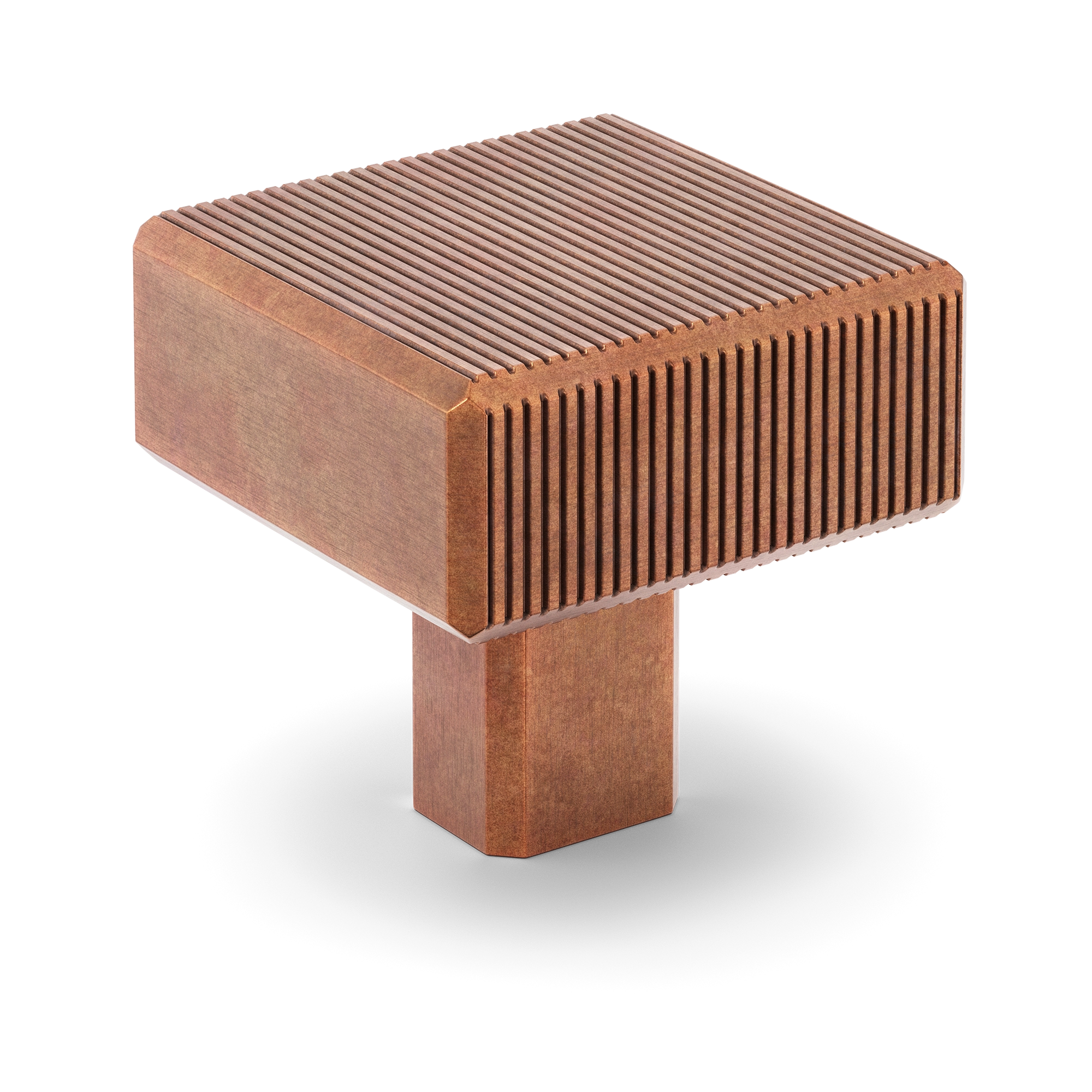 Vertical-grooved Geometric Metal Cabinet Knob