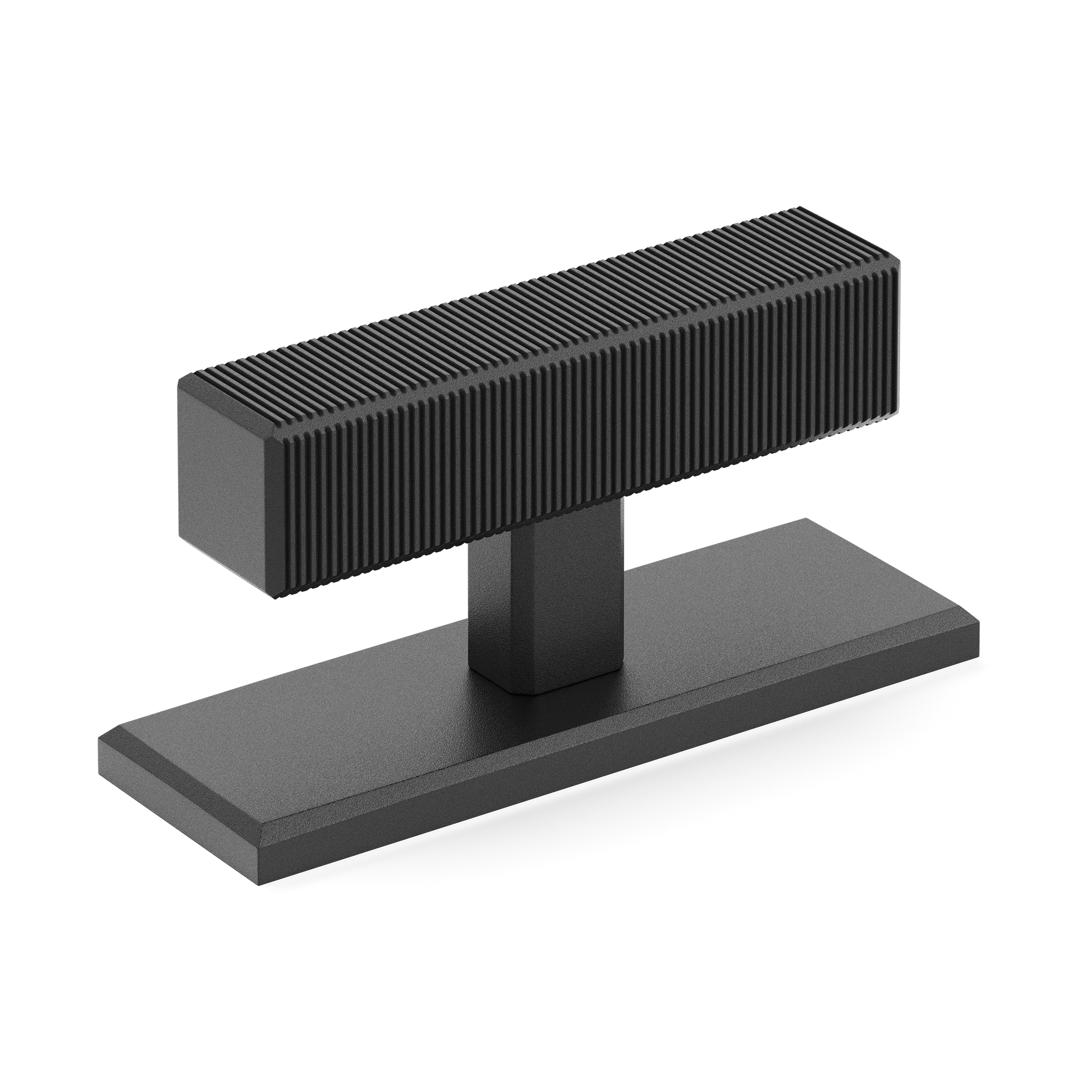 Ridged Minimalist T-bar Furniture Handle with Backplate