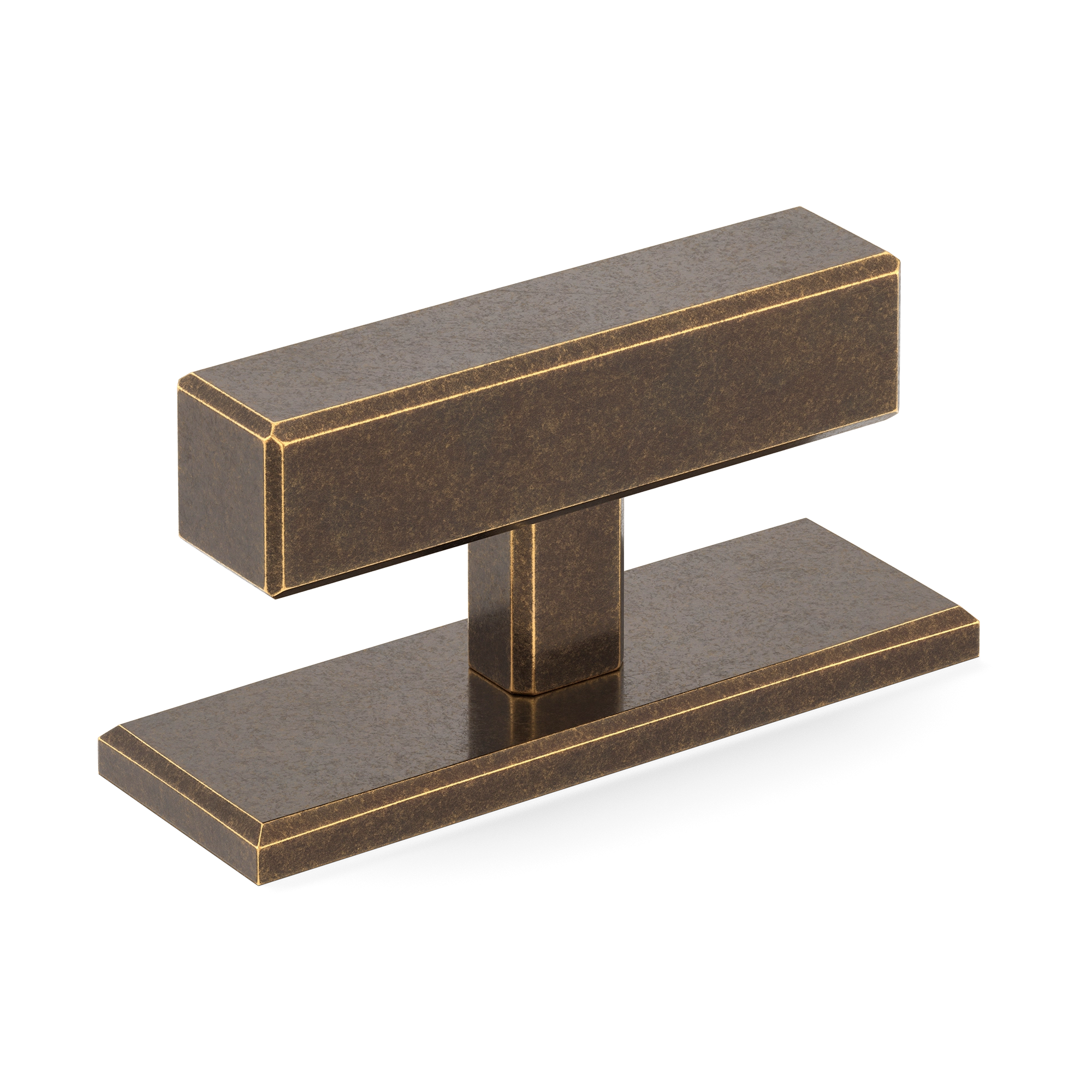 Geometric Minimalist Cabinet/Drawer T-bar Pull with Backplate