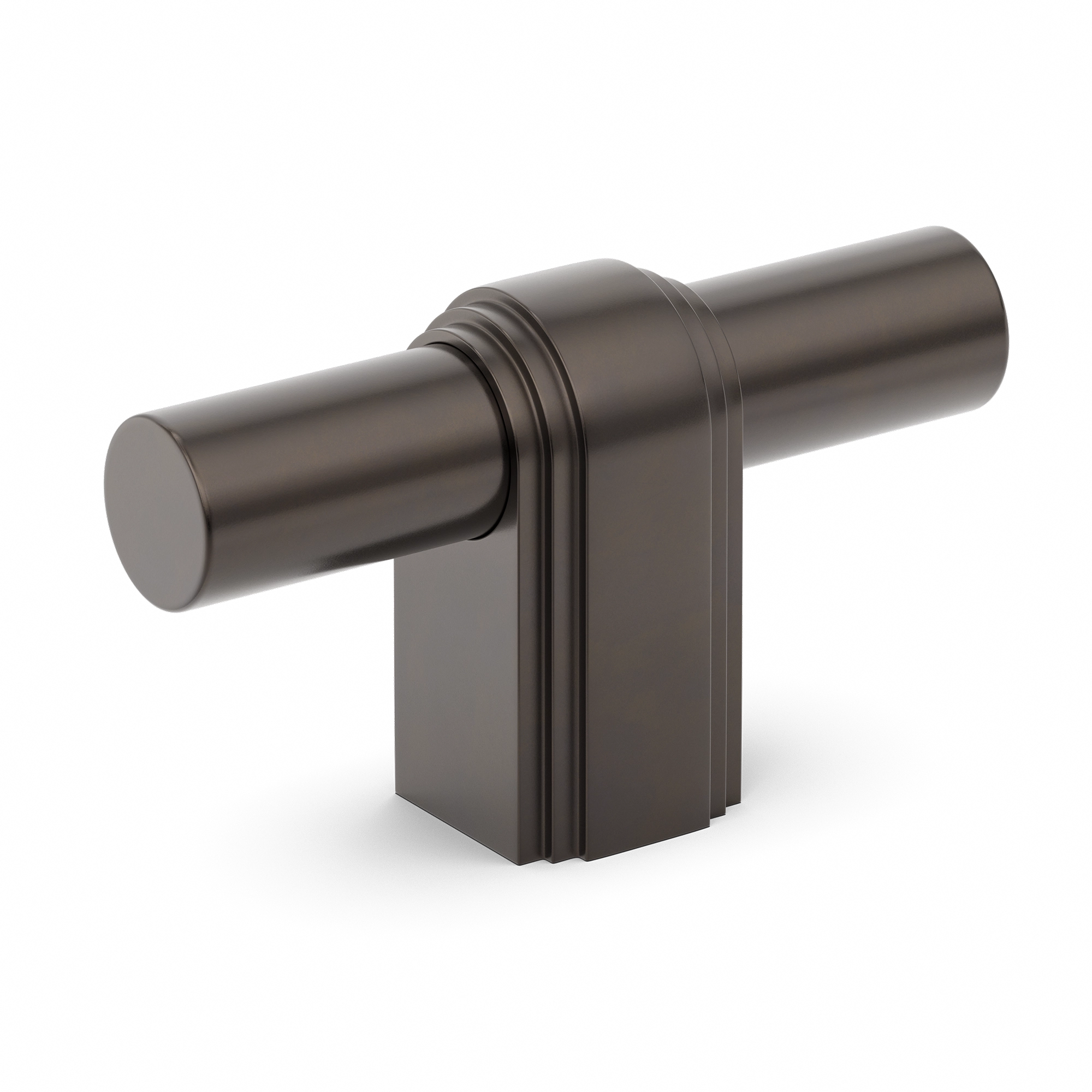 Concentric-grooved Banded Metal T-bar Handle