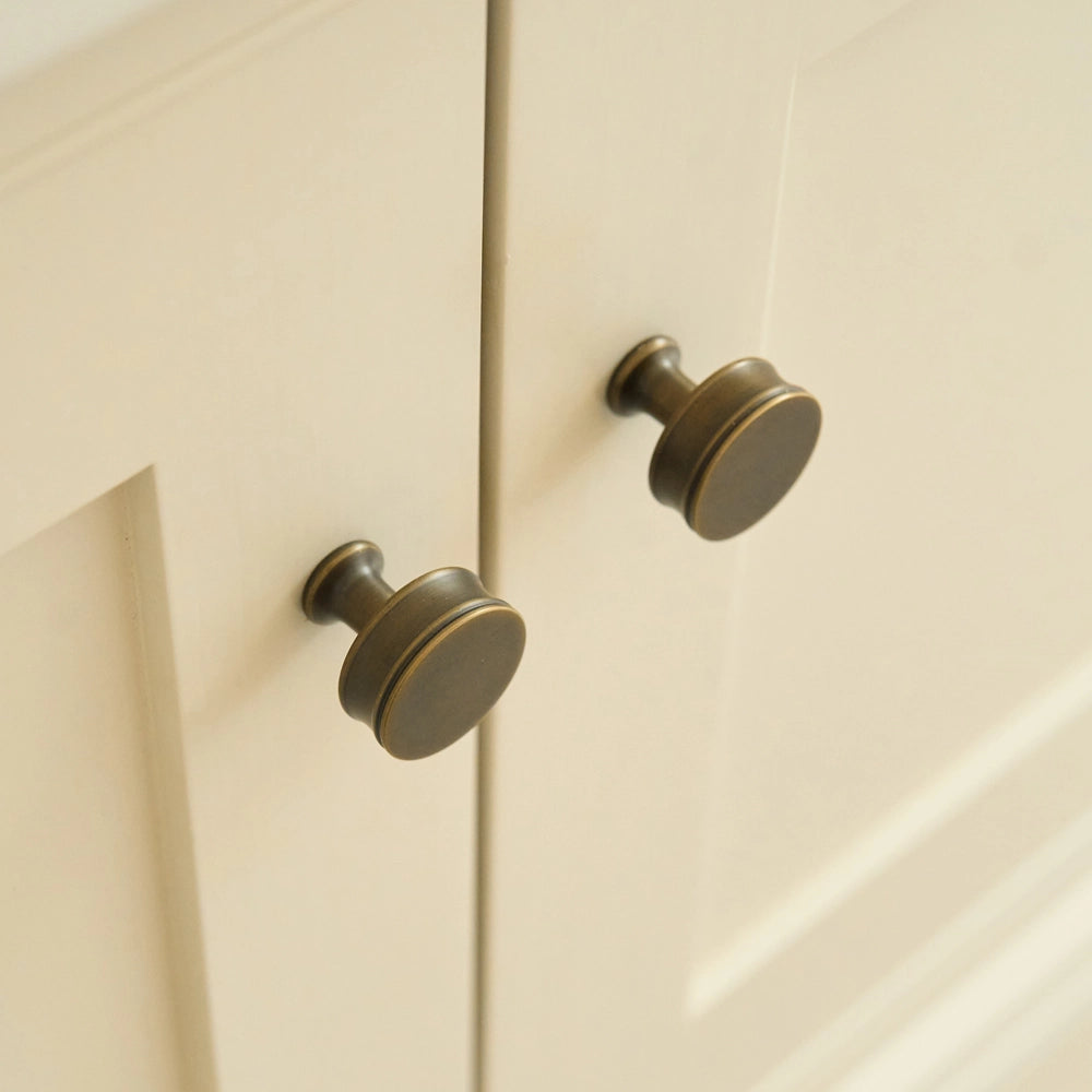 Fluted-ringed Metal Cabinet Knob