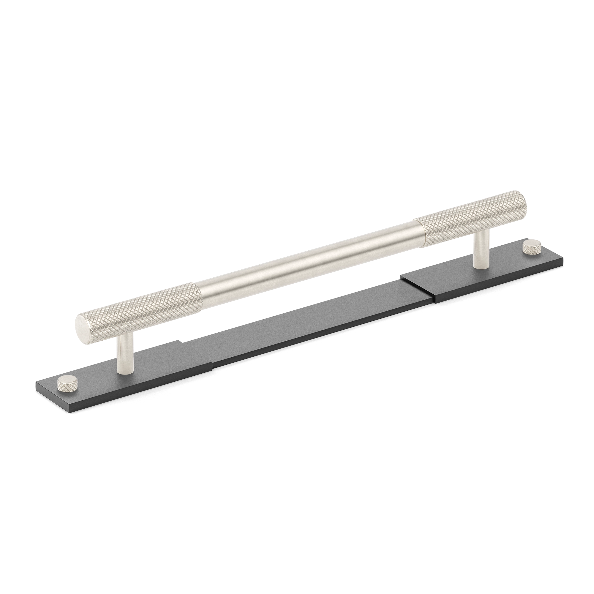 Diamond-Knurled Drawer/Cabinet Pull Handle with Backplate