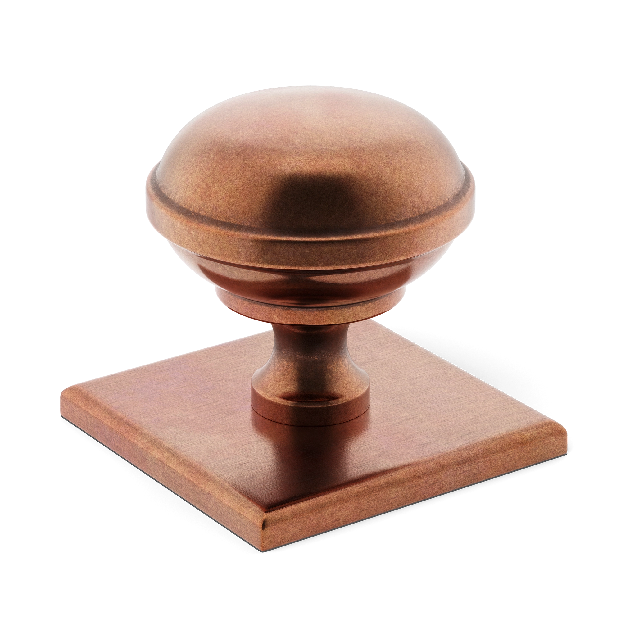 Banded-domed Square-base Cabinet/Drawer Knob