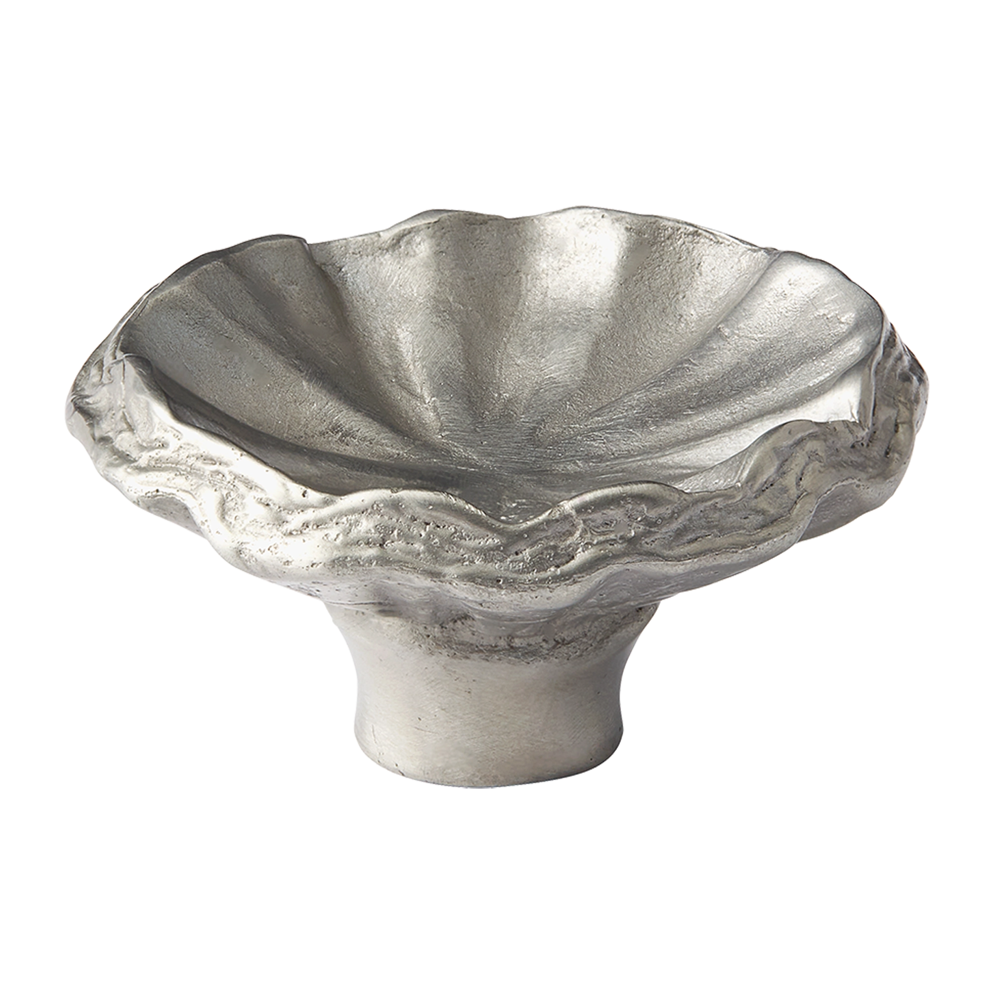 Fluted Petal-like Metallic Pedestal Dish